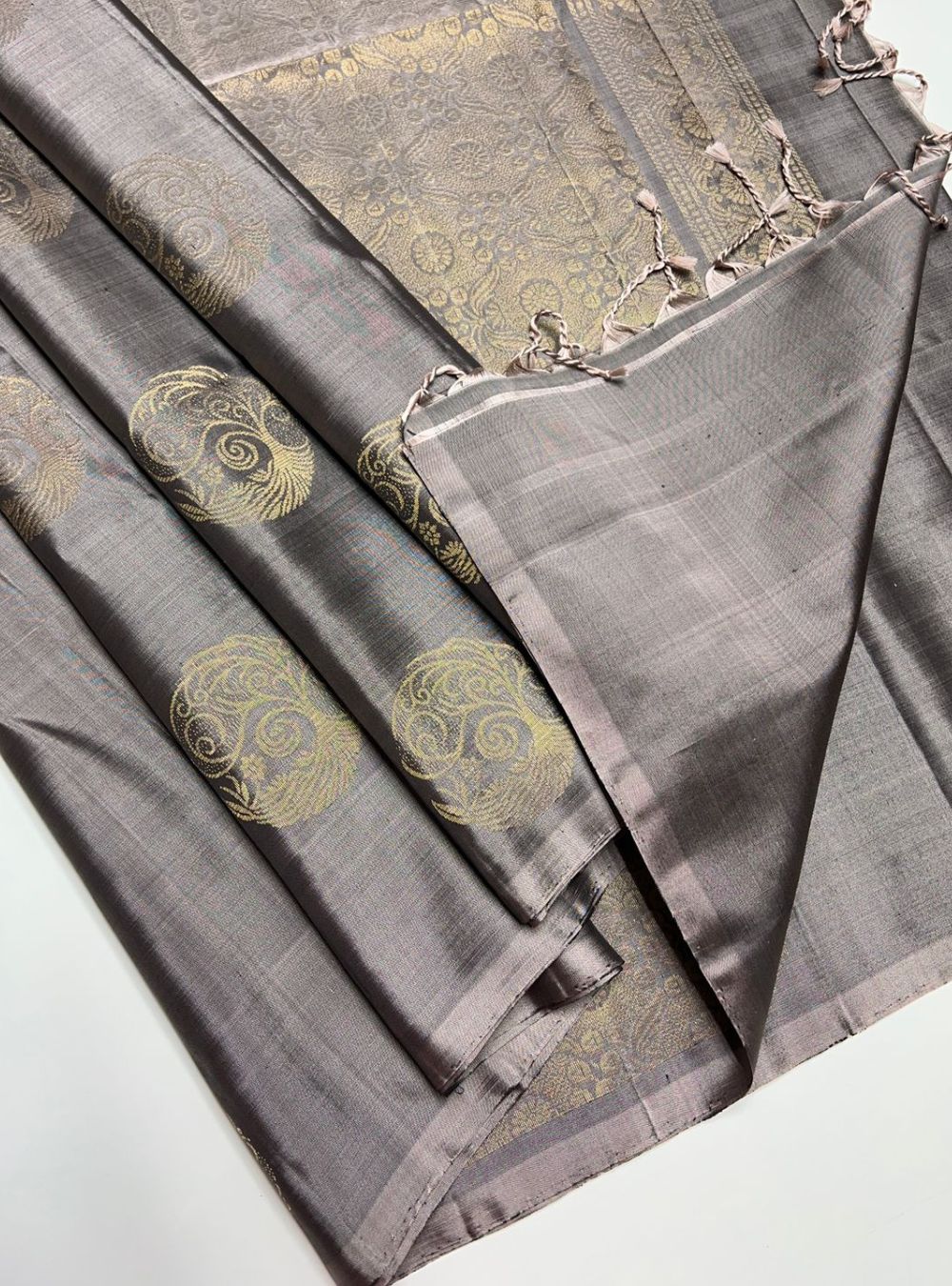 Grey - Soft Silk Saree