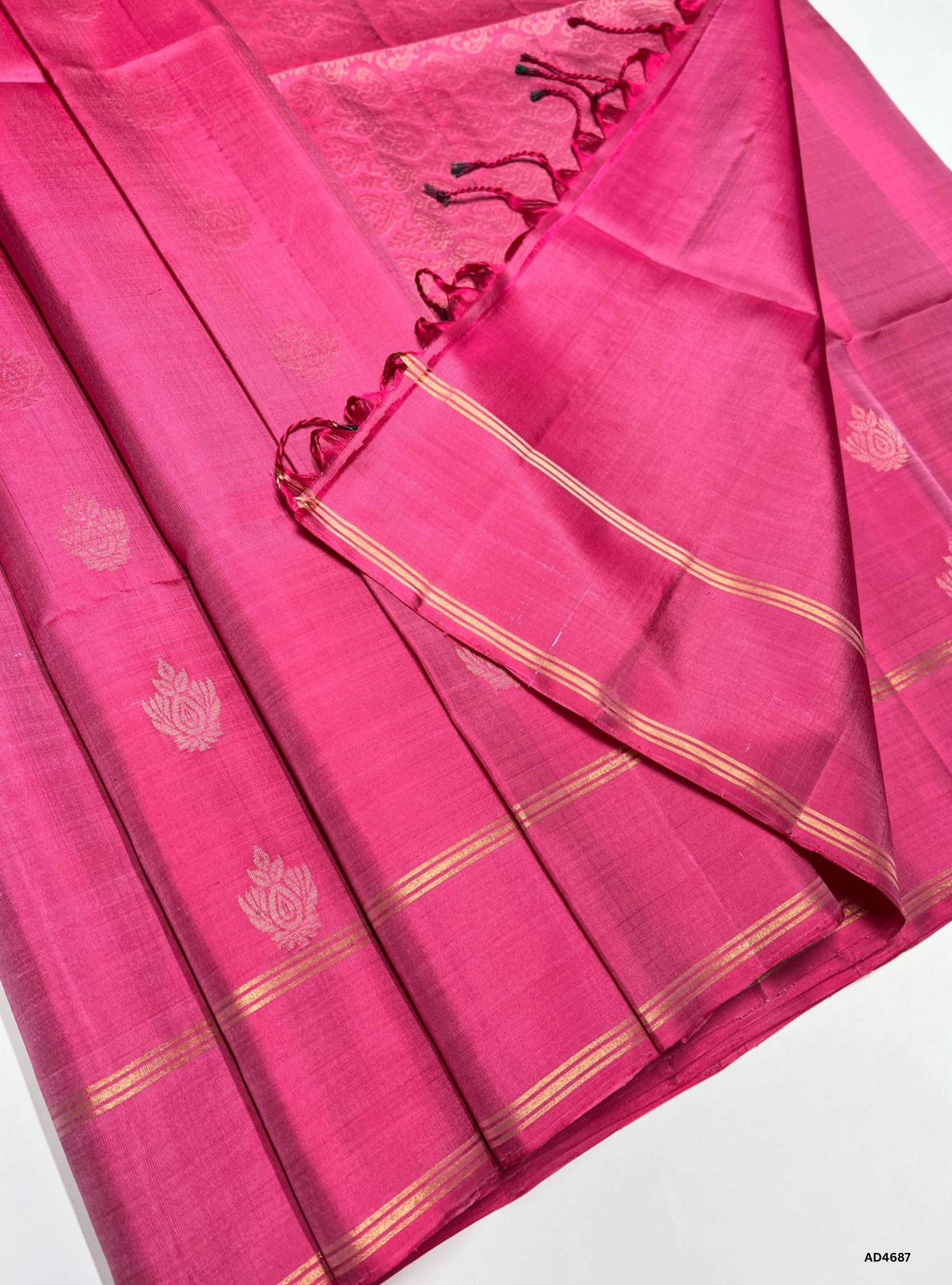 Bubble Gum Pink - Soft Silk Saree