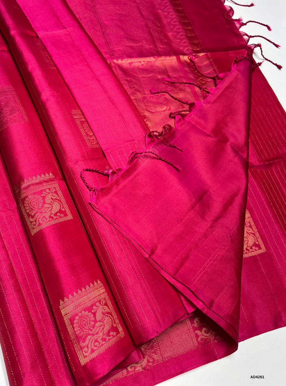 Reddish Pink - Soft Silk Saree