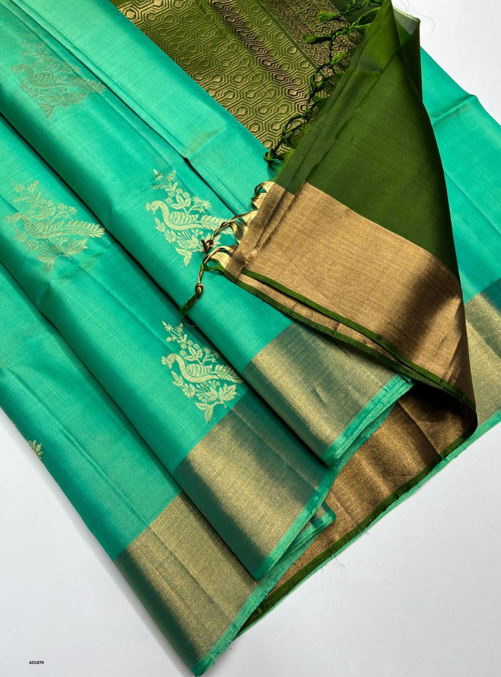 Rexona & Dark Green - Soft Silk Saree