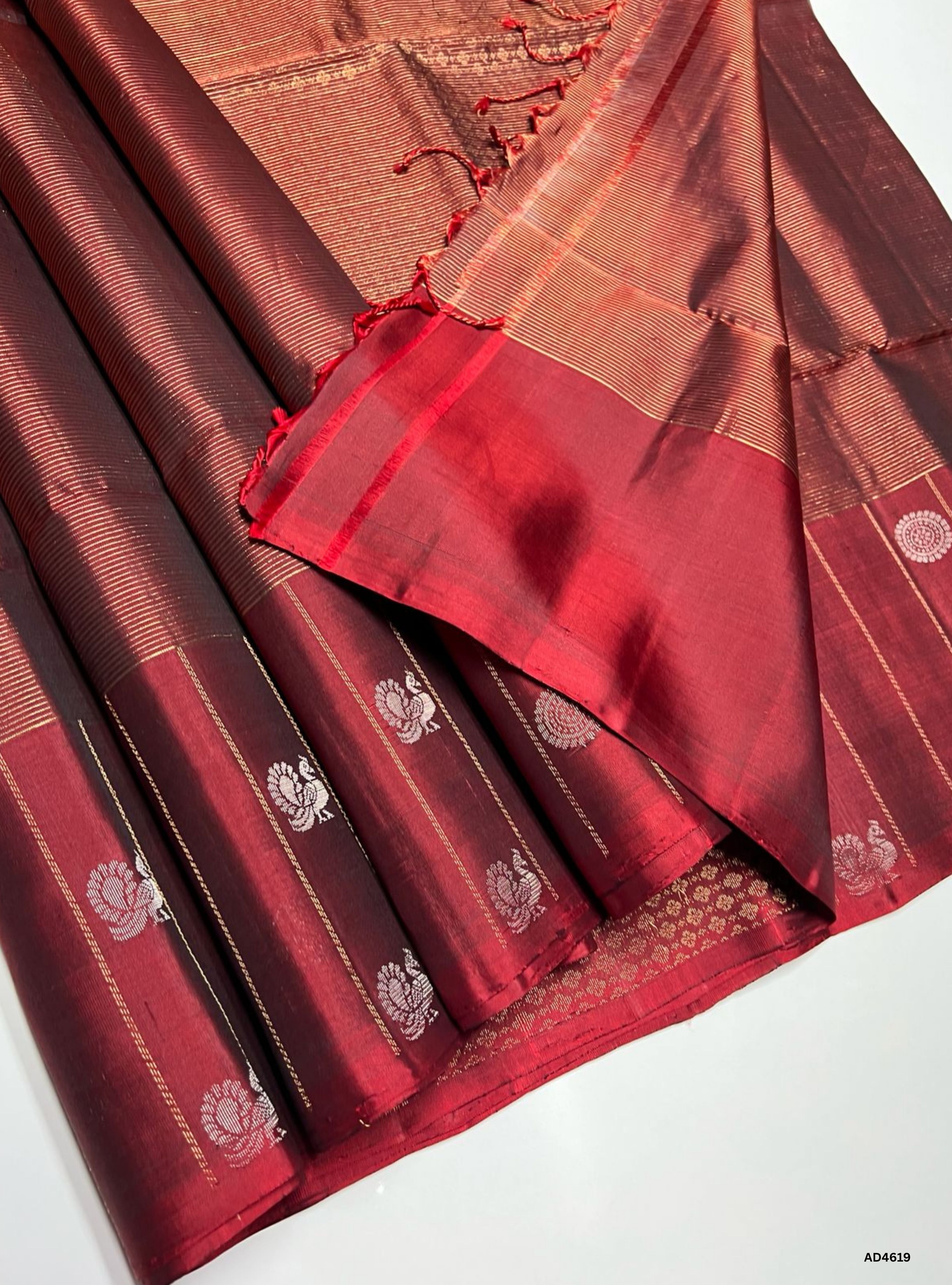 Maroon - Facncy Border Soft Silk Saree