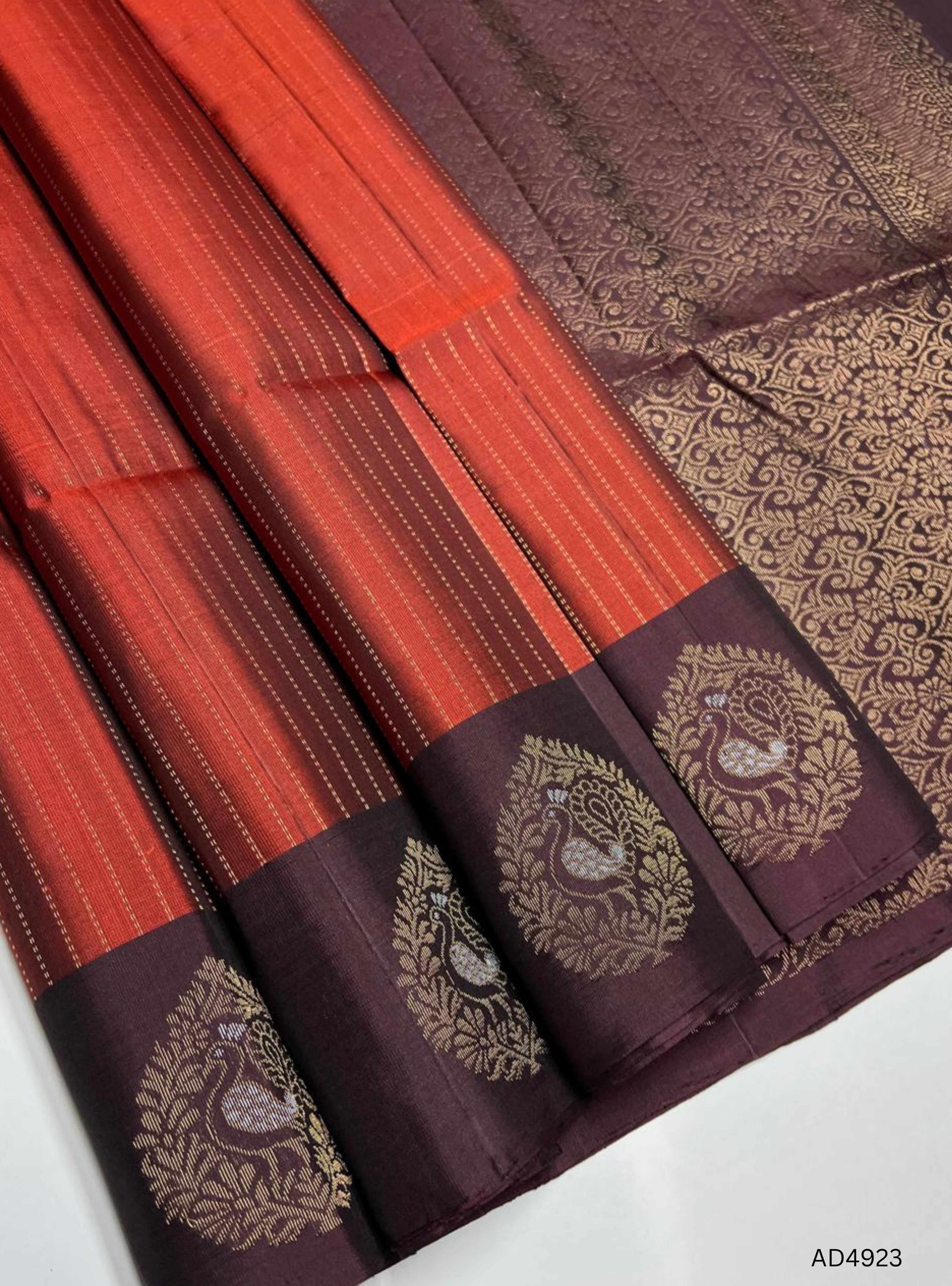 Rust & Burgundy - Vairaoosi Fancy Border Soft Silk Saree