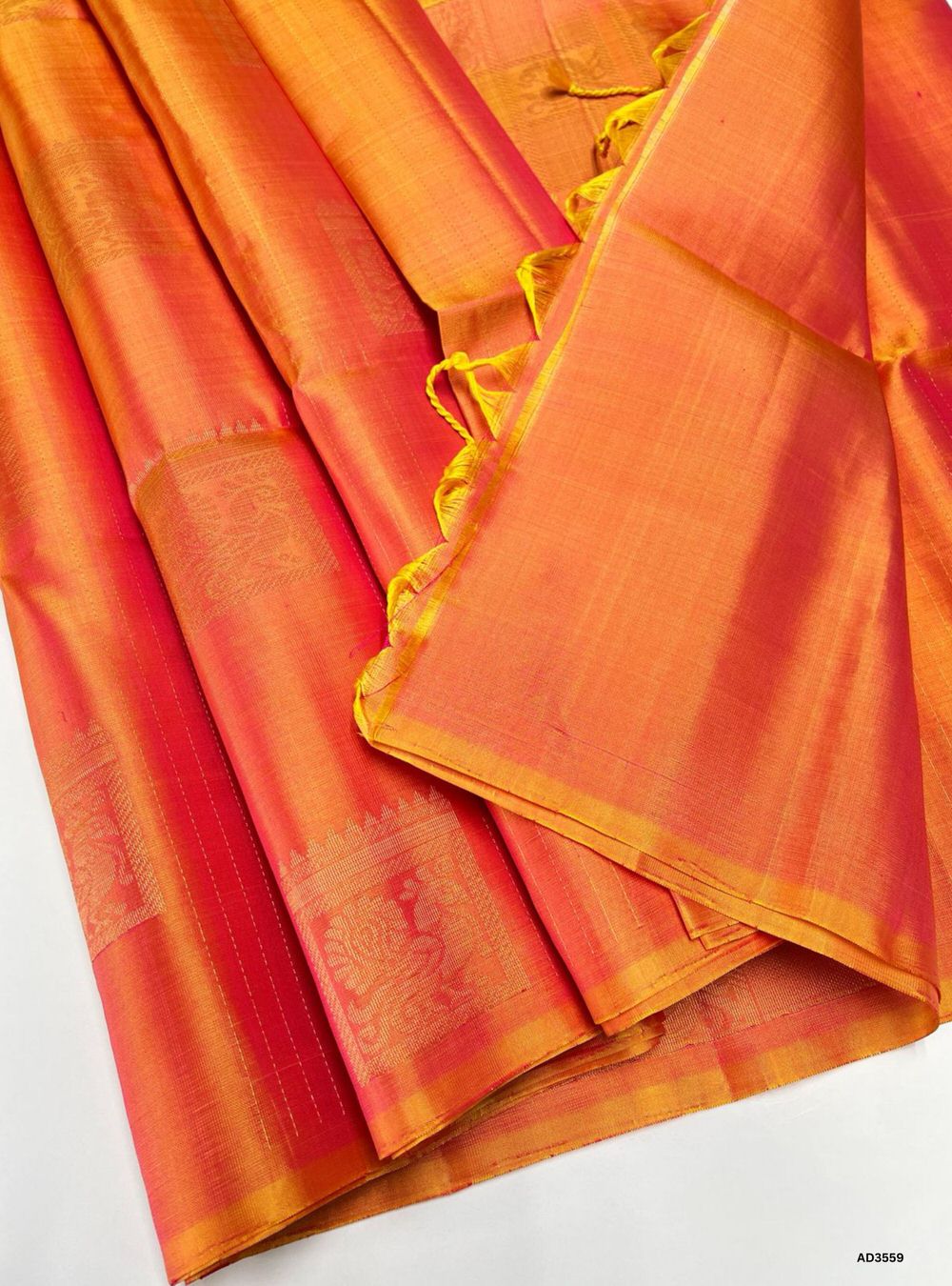 Yellowish Pink - Soft Silk Saree