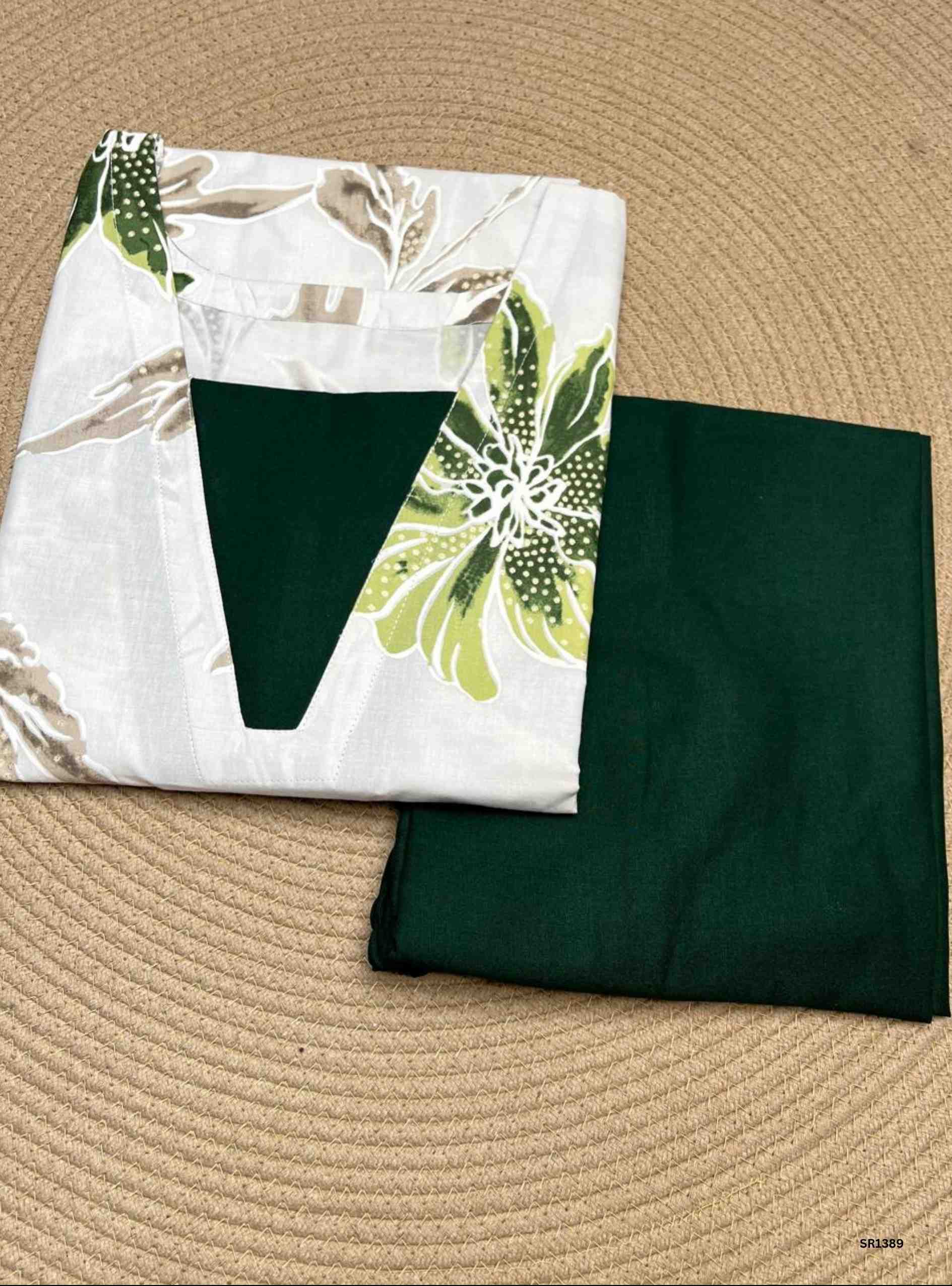 White & Green - Co Ord Set