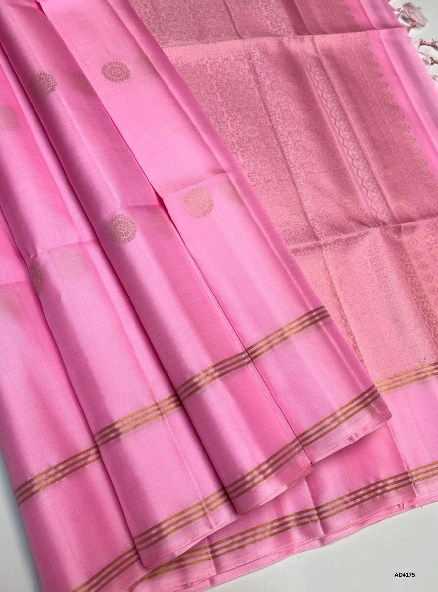 Baby Pink - Soft Silk Saree