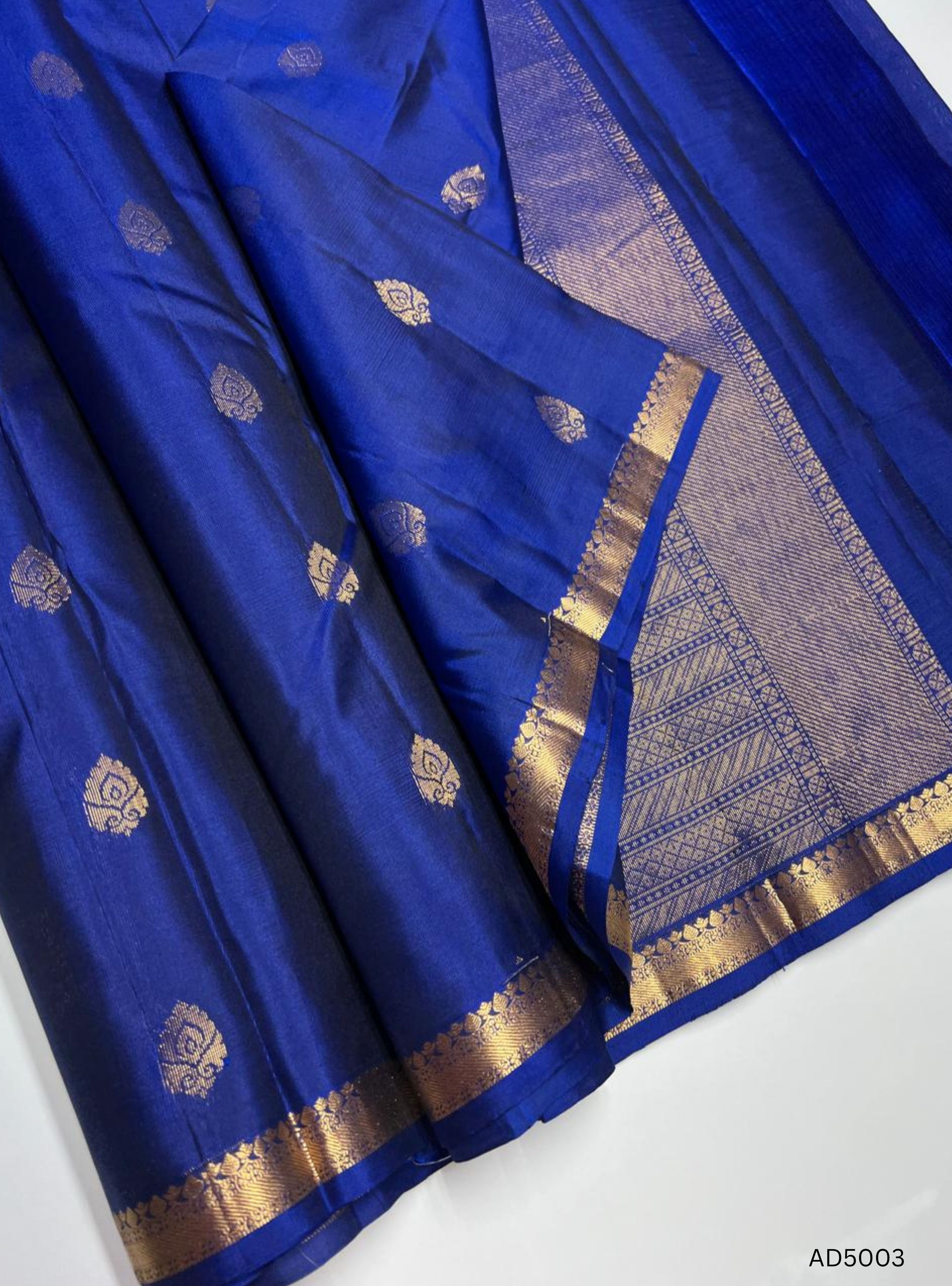 Blue - Kanchi Border Soft Silk Saree