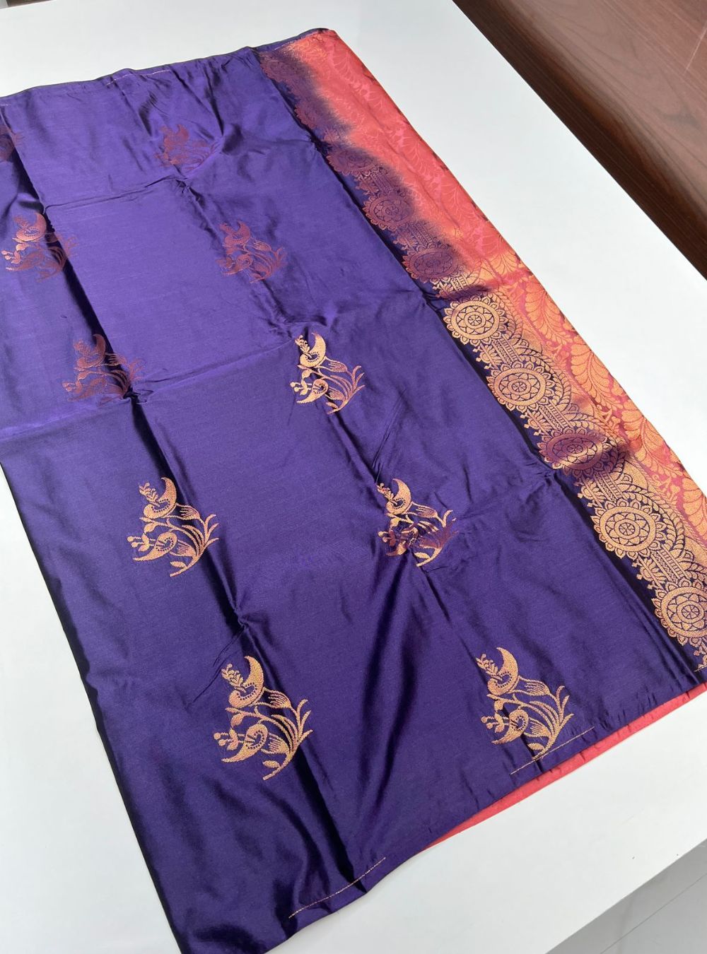 Purple  - Semi Silk Saree