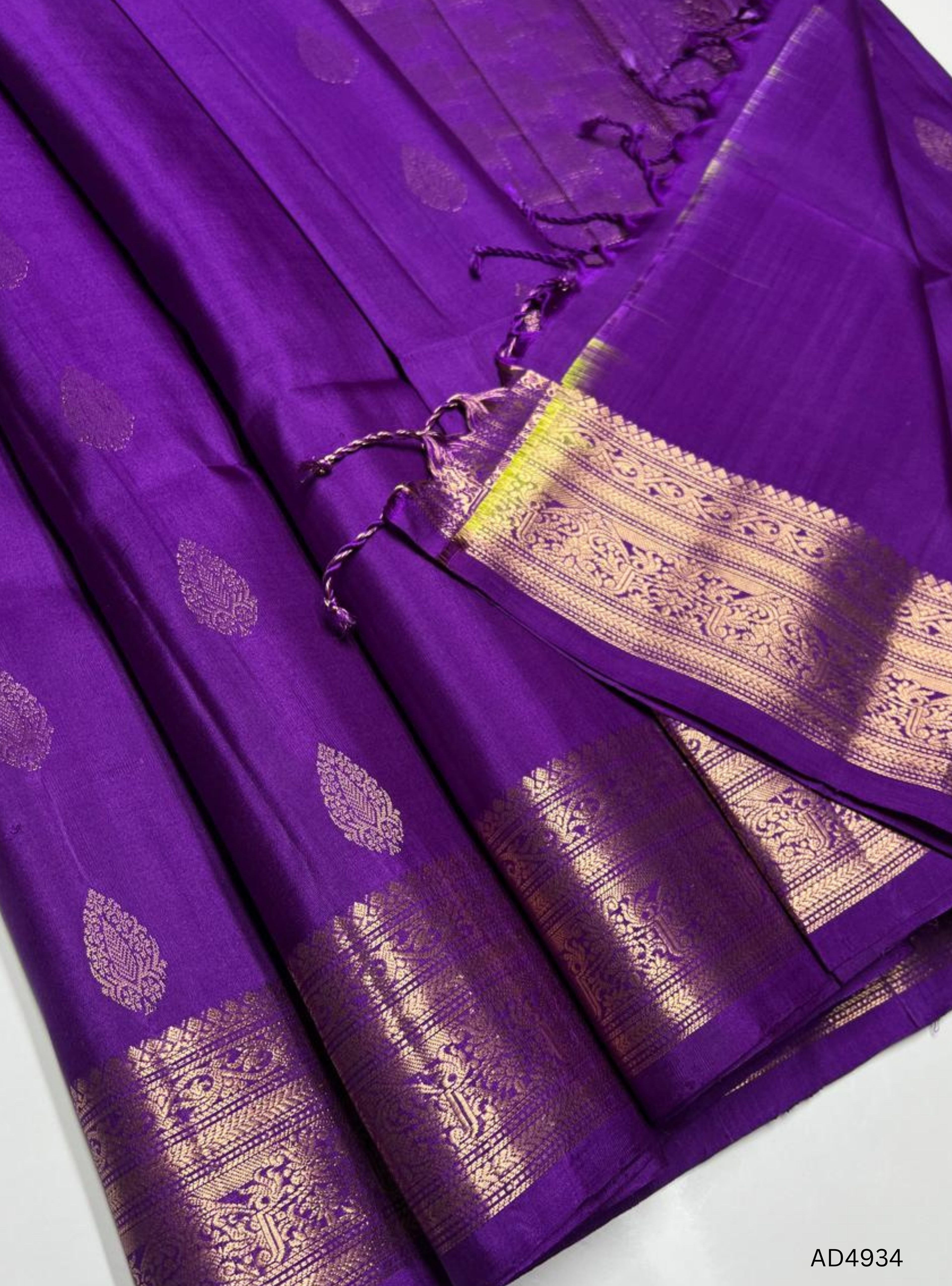 Purple - Kanchi Border Soft Silk Saree