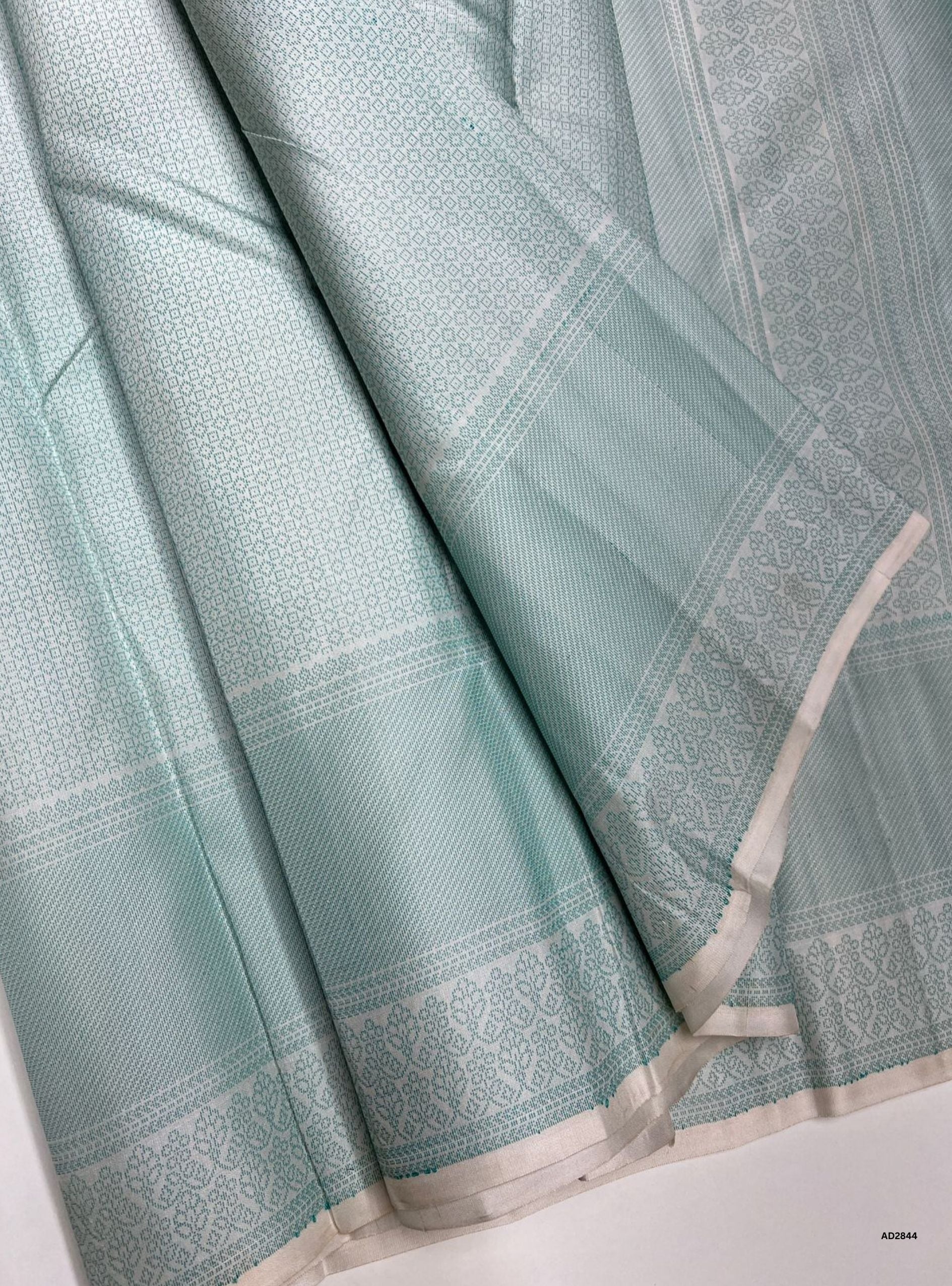 Half White & Green - Soft Silk Saree