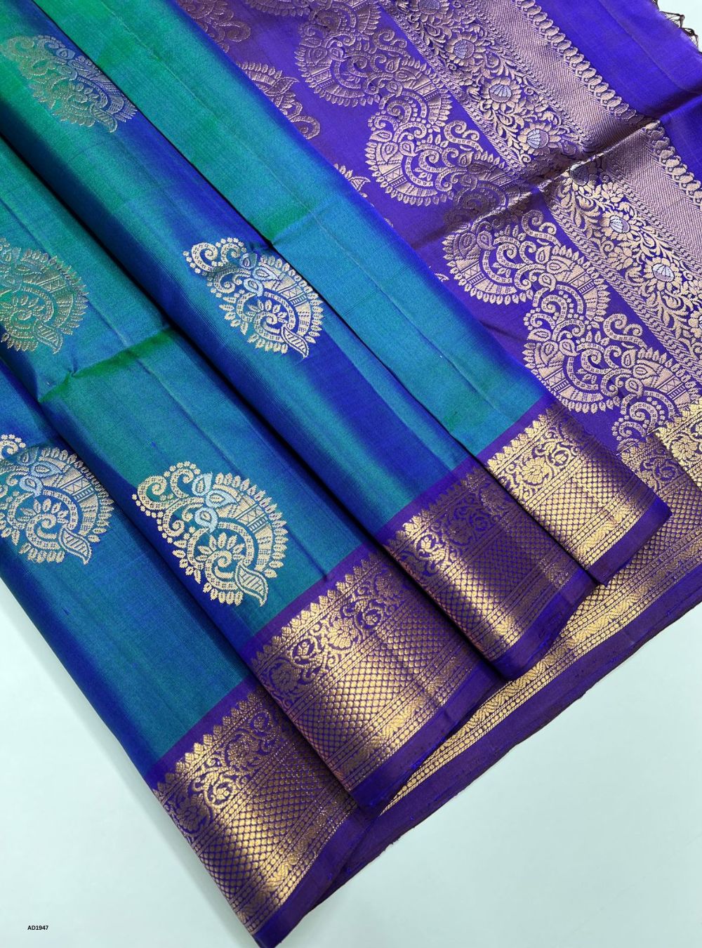 Dual Tone Blue & Purple  - Soft Silk Saree