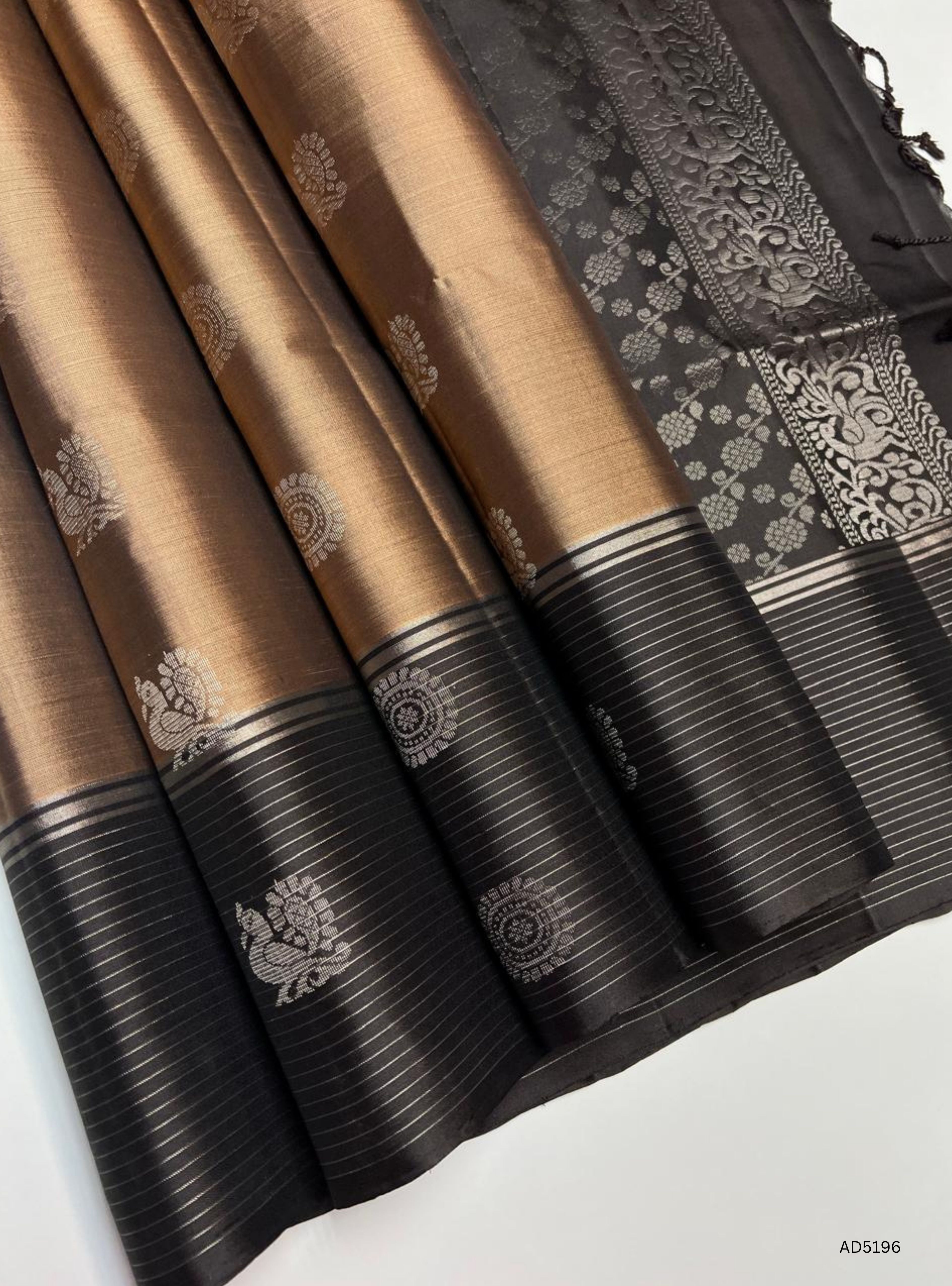 Chocolate Brown & Coffee Brown - Soft Silk Saree
