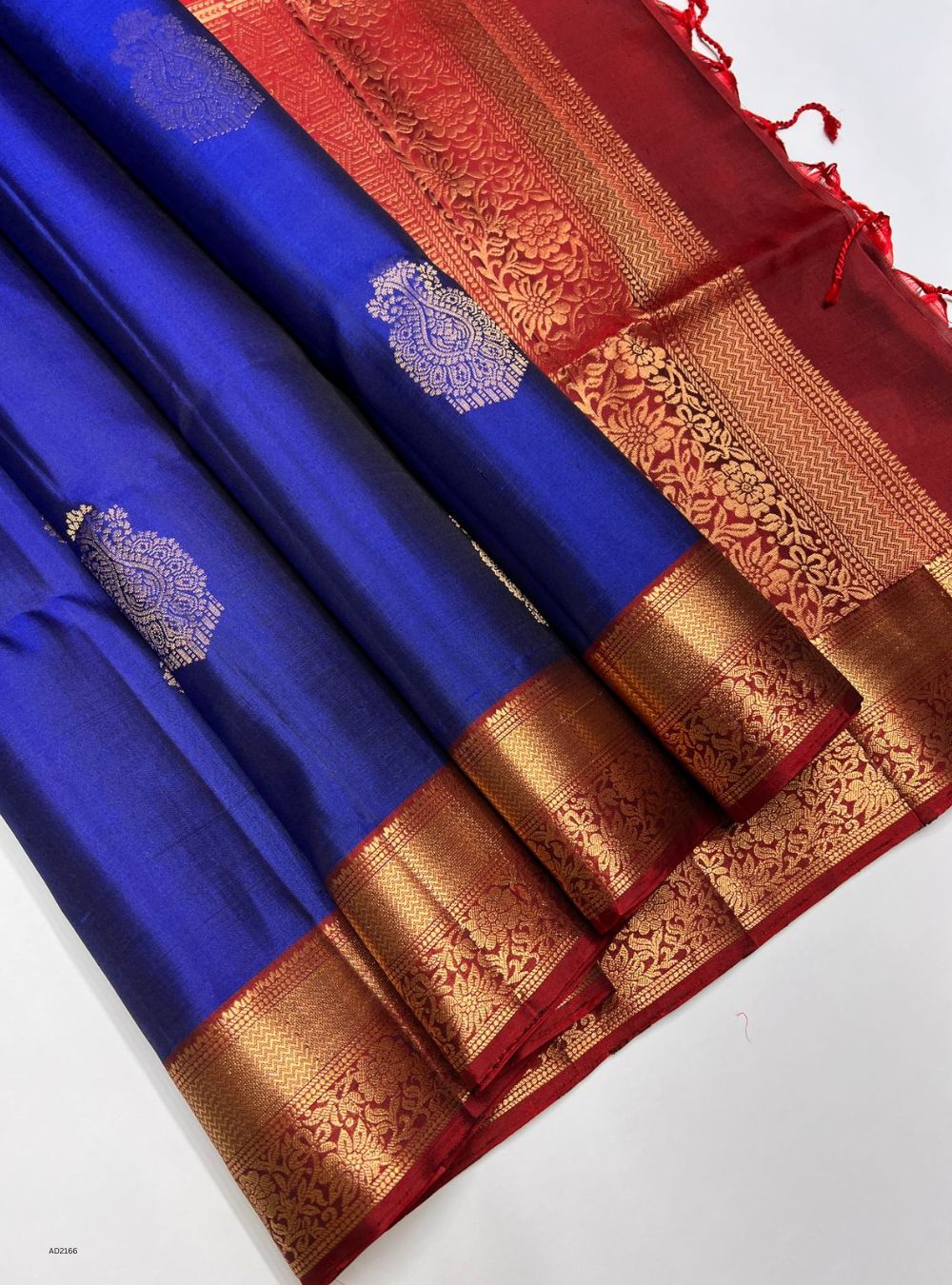 Royal Blue & Maroon - Soft Silk Saree