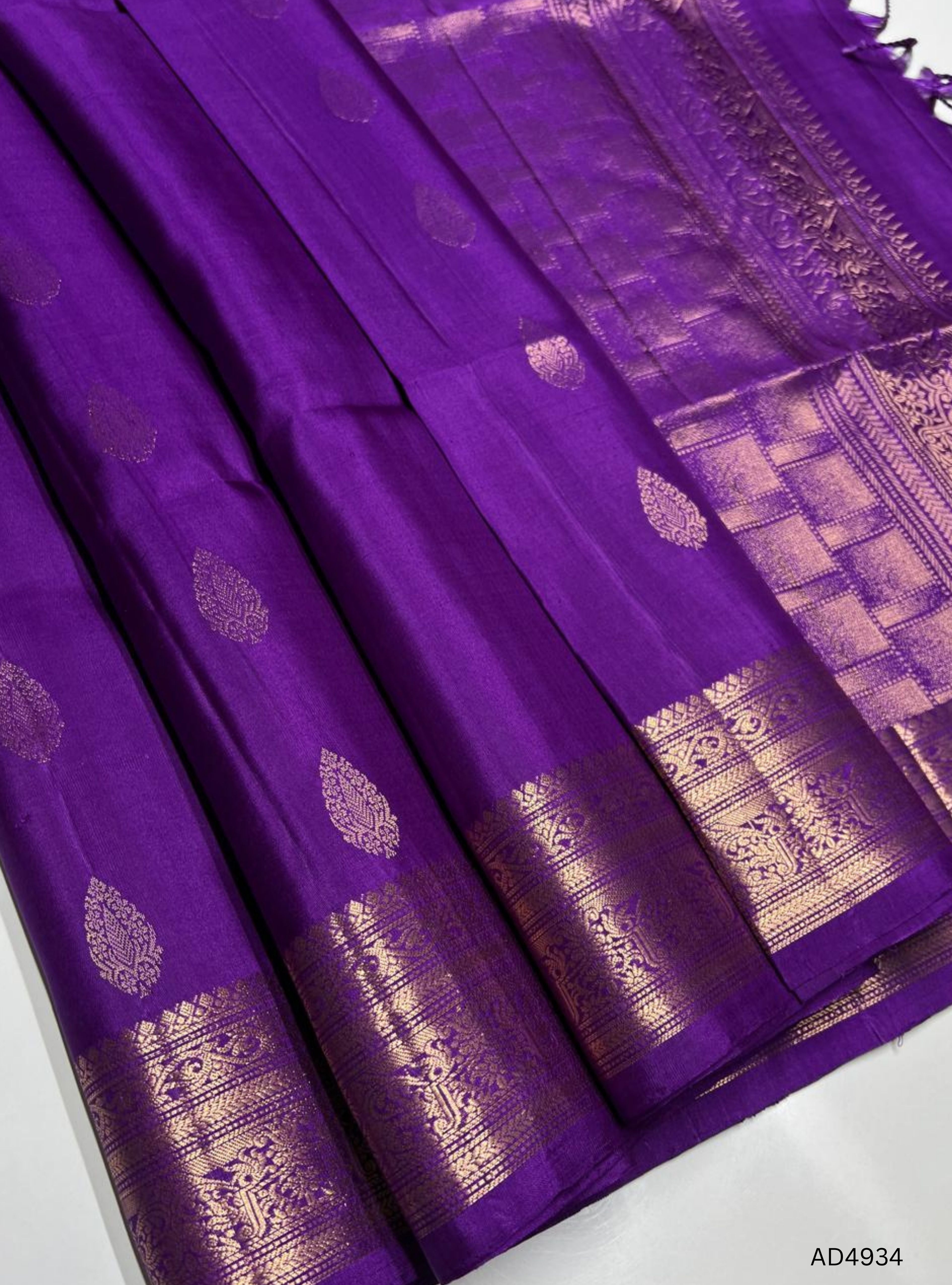 Purple - Kanchi Border Soft Silk Saree