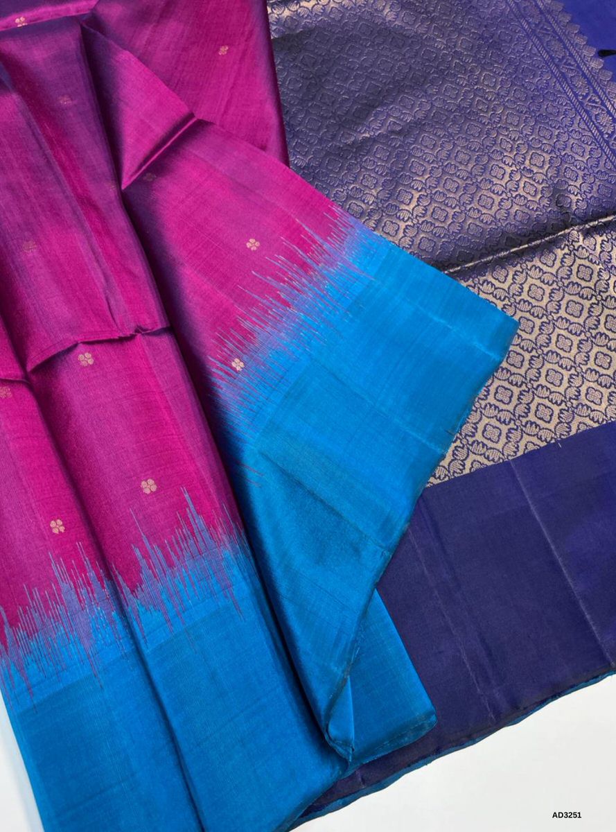 Dark Magenta Ganaga Jammuna - Soft Silk Saree