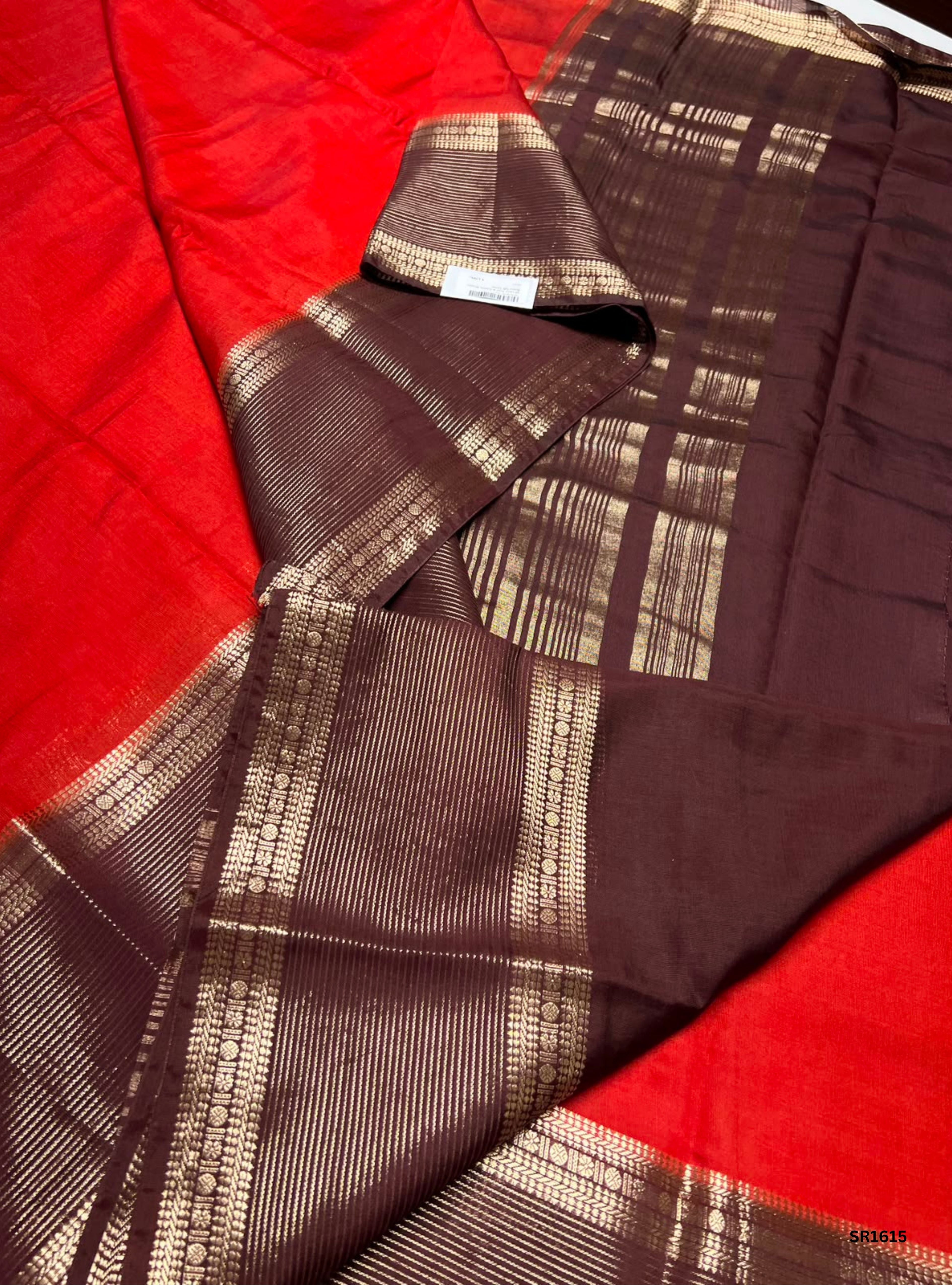 Rust & Coffee Brown - Binny Silk Saree