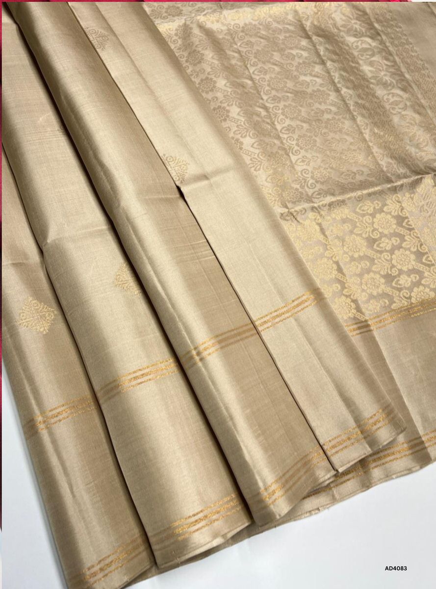 Sandal Cream - Soft Silk Saree