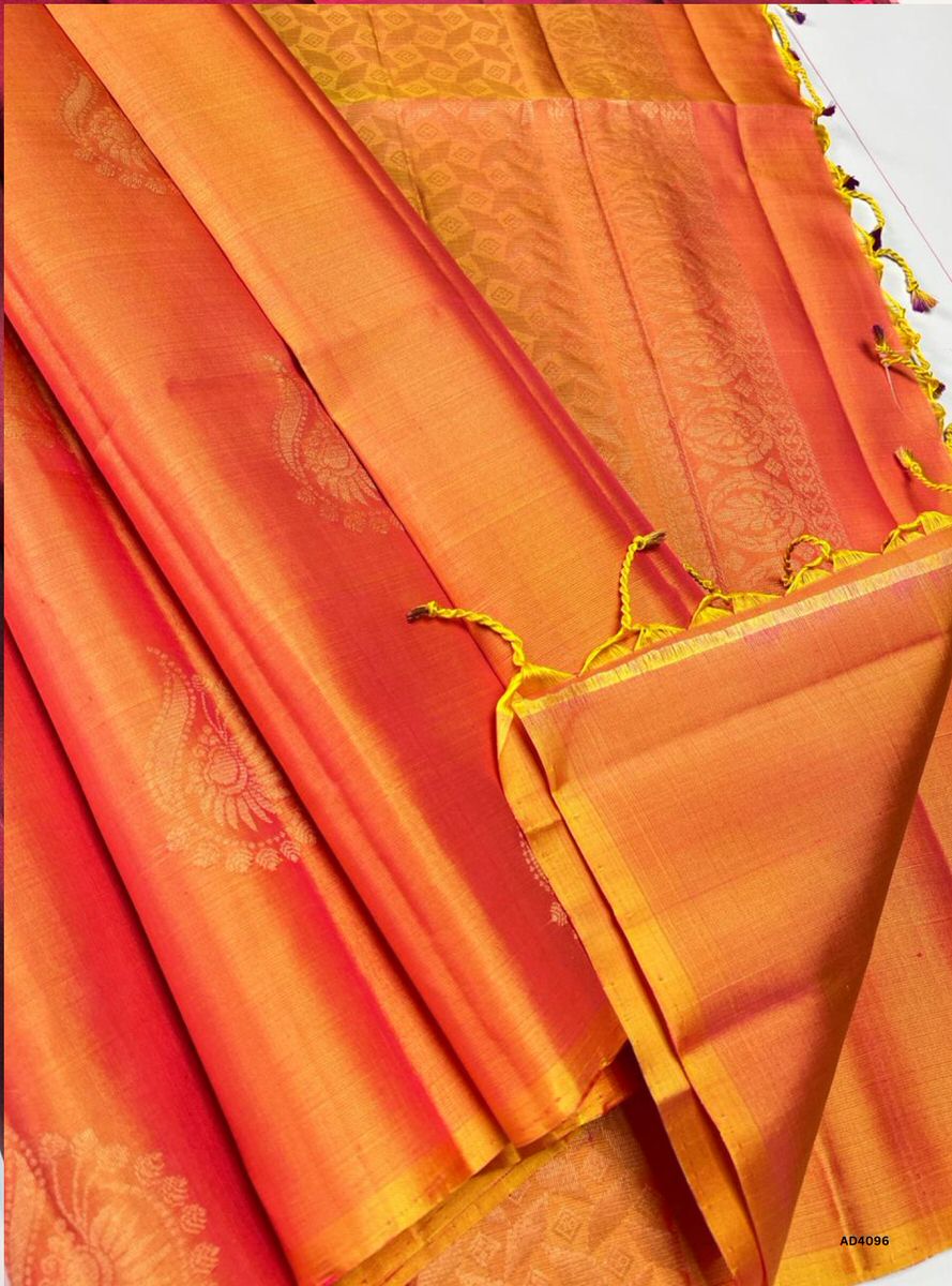 Yellowish Pink - Soft Silk Saree