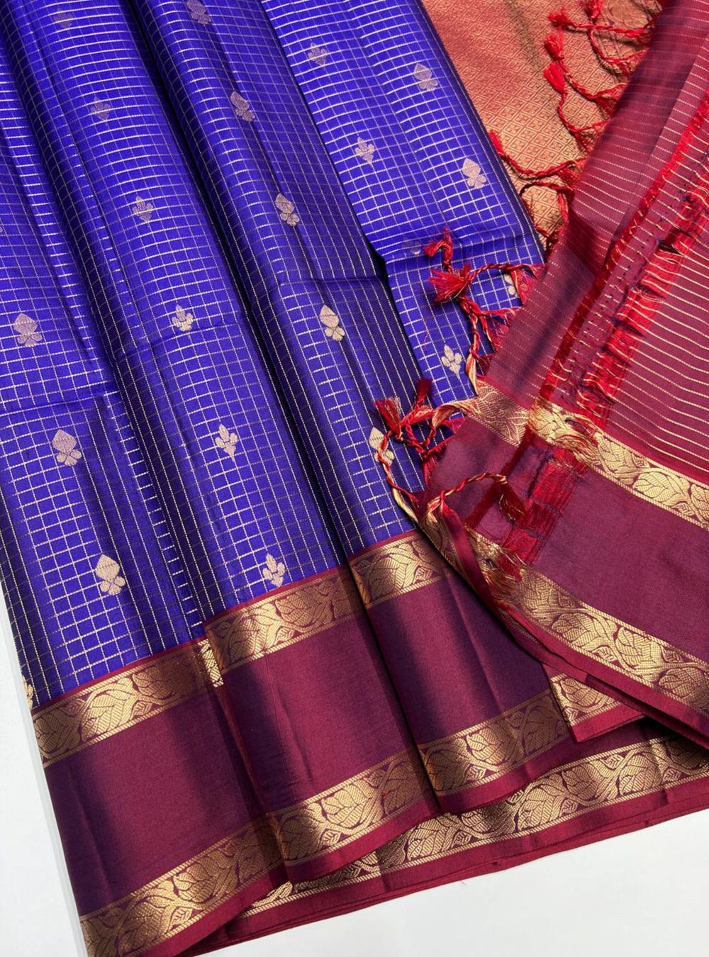 Purple & Maroon - Retta Pett Soft Silk Saree