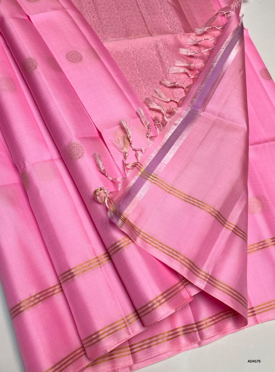 Baby Pink - Soft Silk Saree