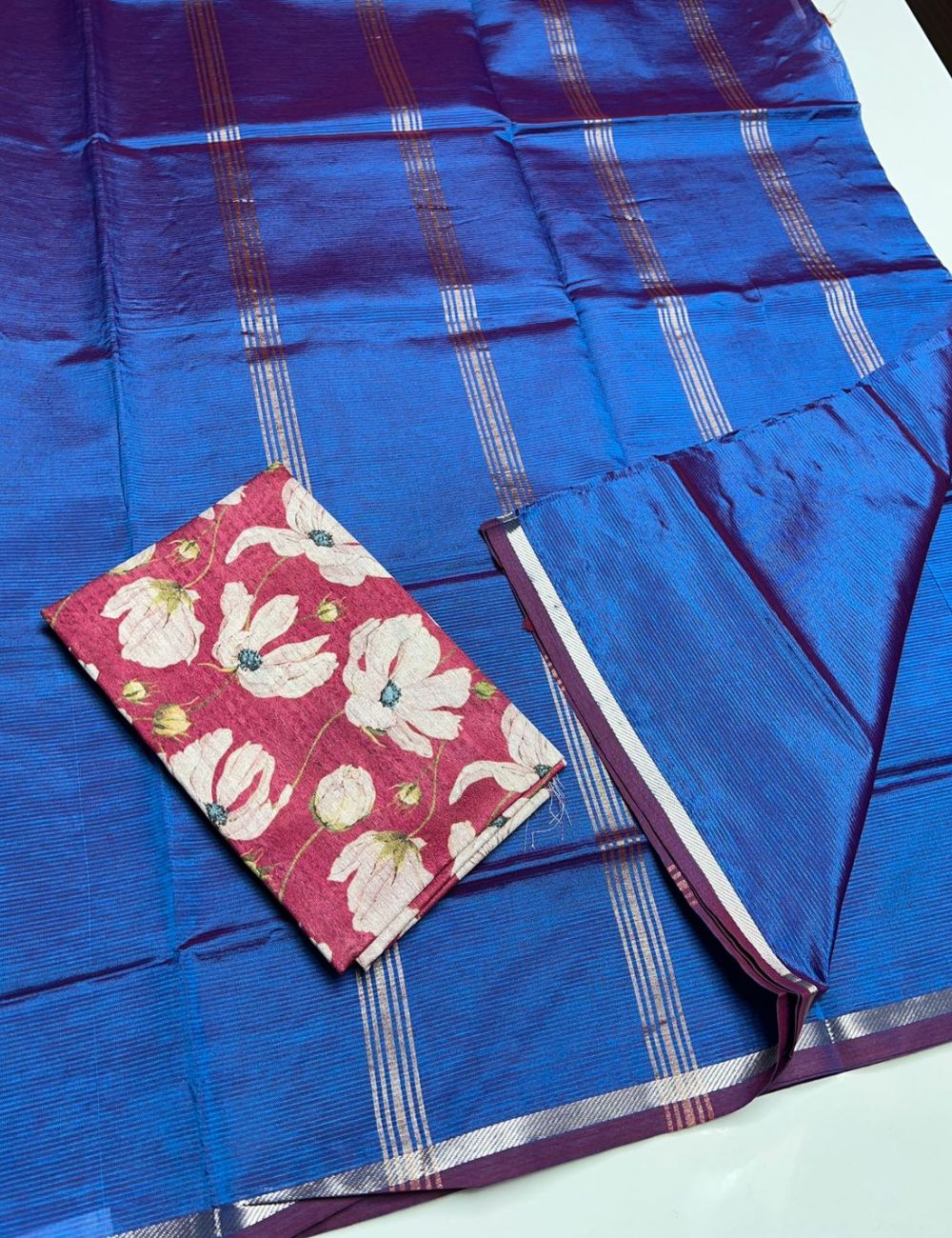 Blue Color - Mangalagiri Cotton