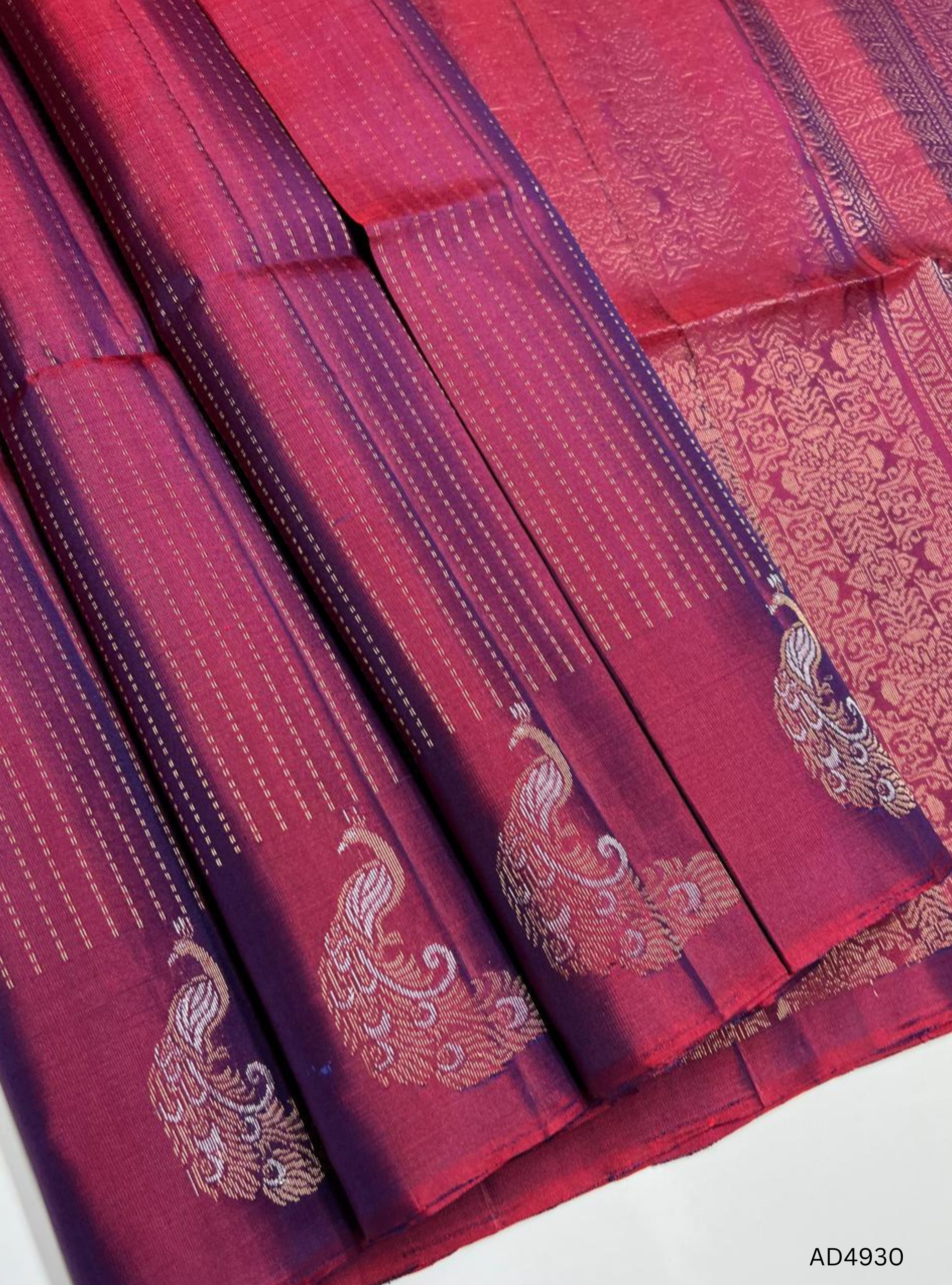 Dual Tone Wine - Vairaoosi Fancy Border Soft Silk Saree