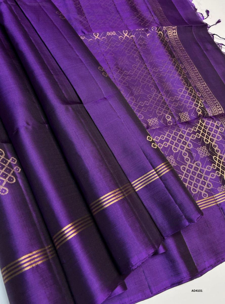 Violet - Kolam Soft Silk Saree