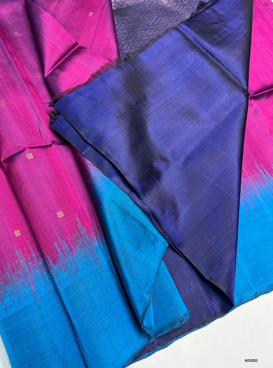 Dark Magenta Ganaga Jammuna - Soft Silk Saree