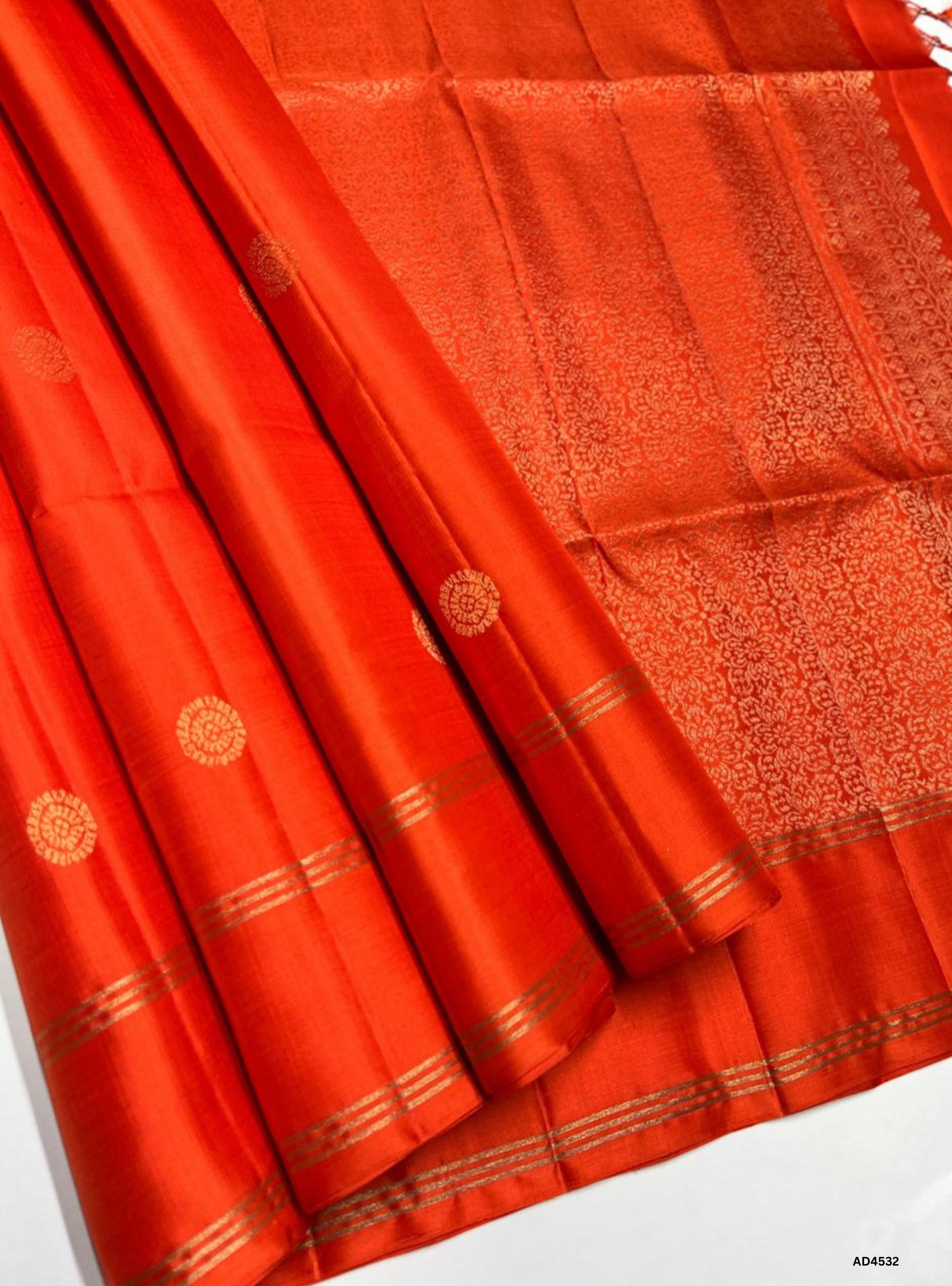 Orange - Soft Silk Saree