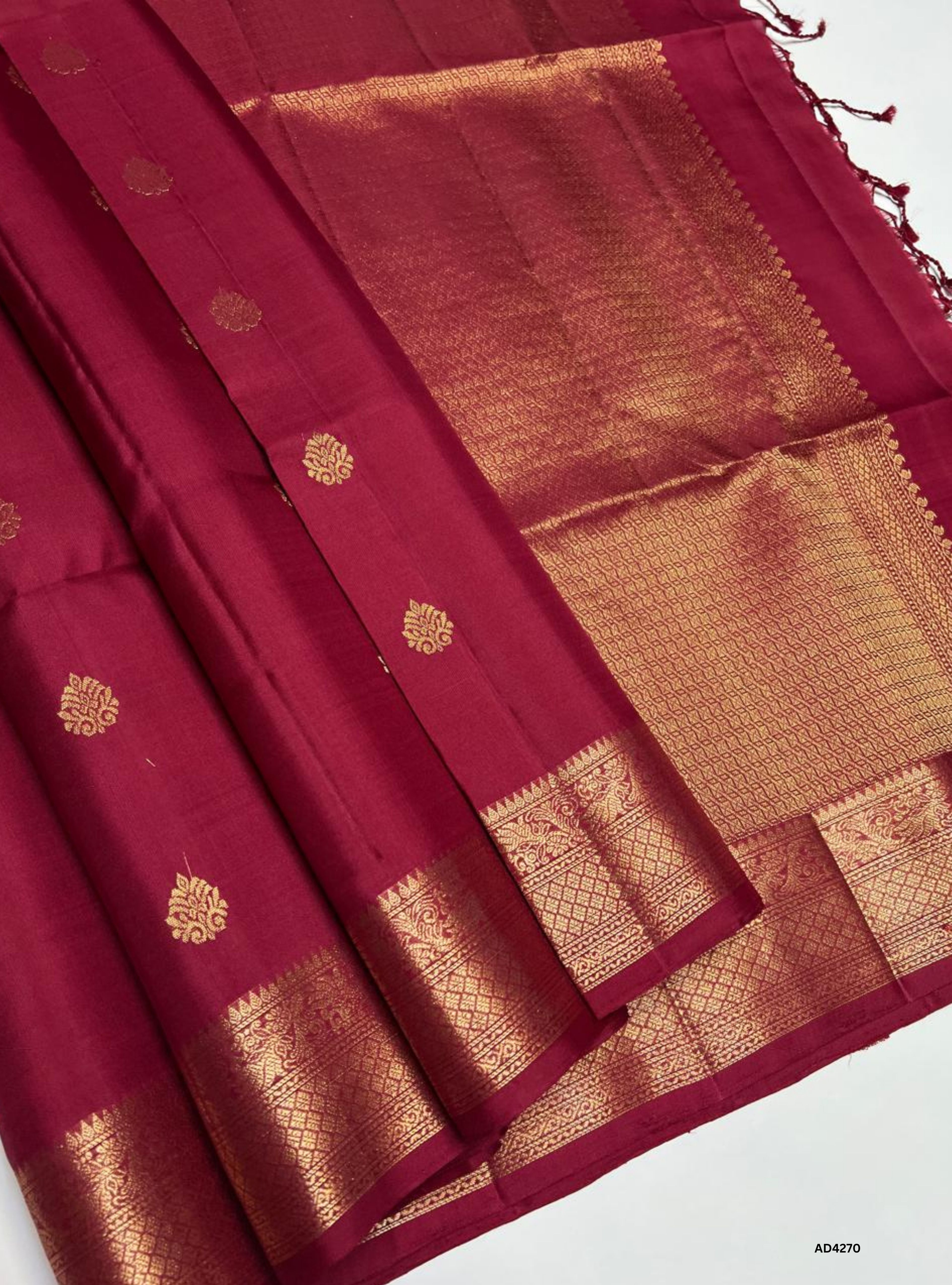 Maroon - Kanchi Border Soft Silk Saree