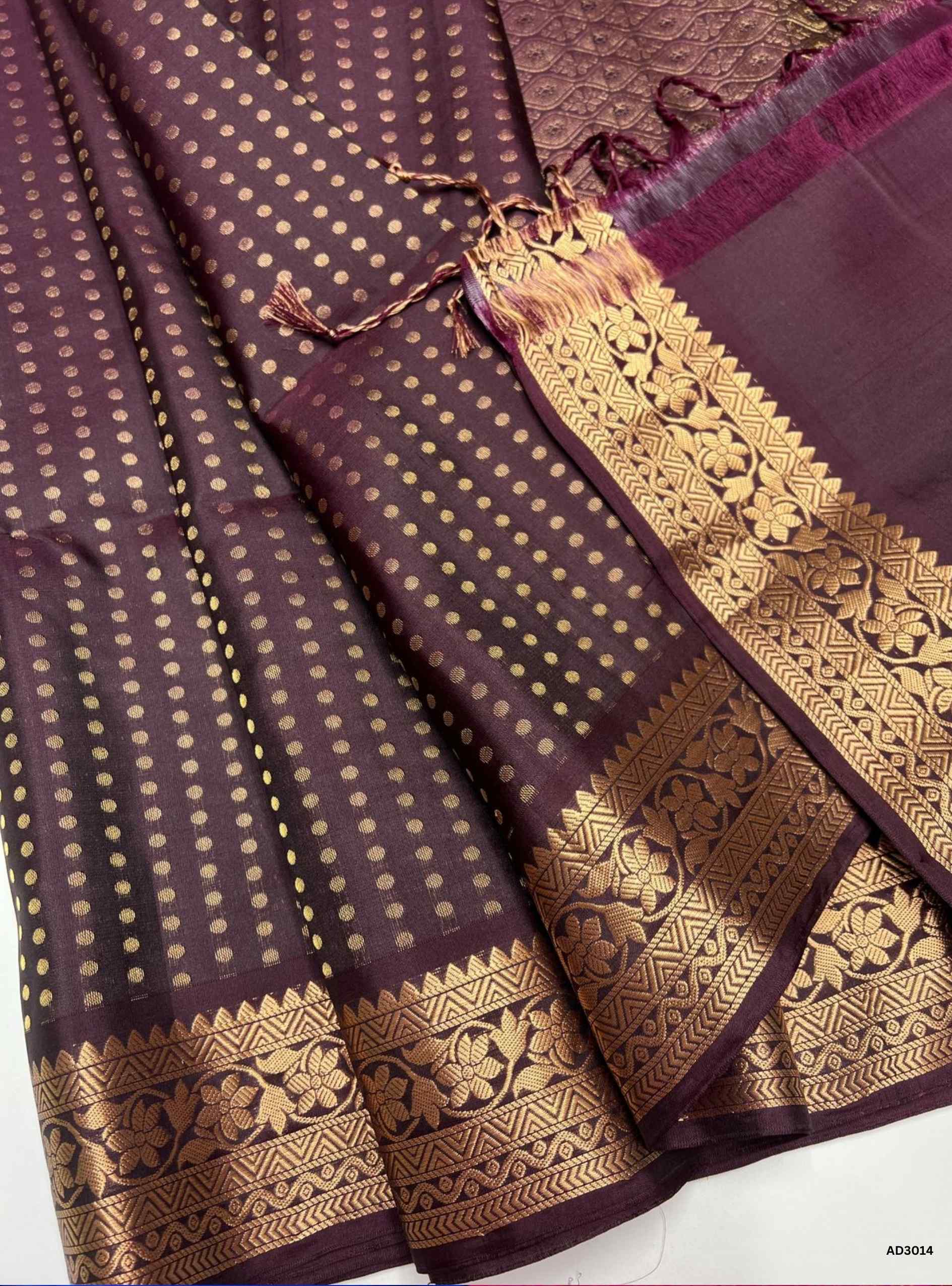Coffee Brown - Soft Silk Saree