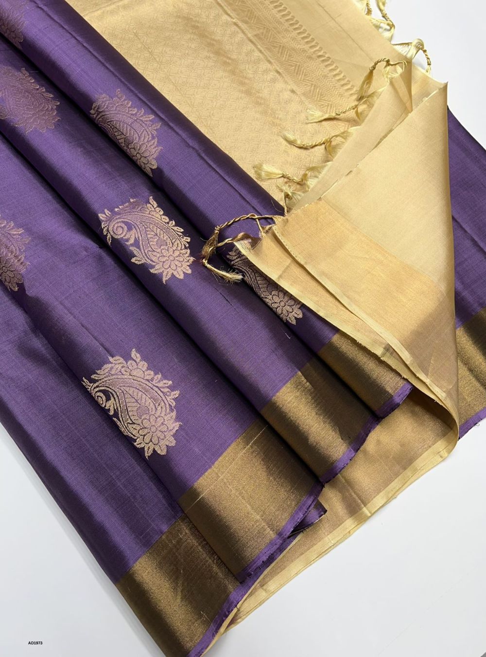 Lilac & Sandal - Soft Silk Saree