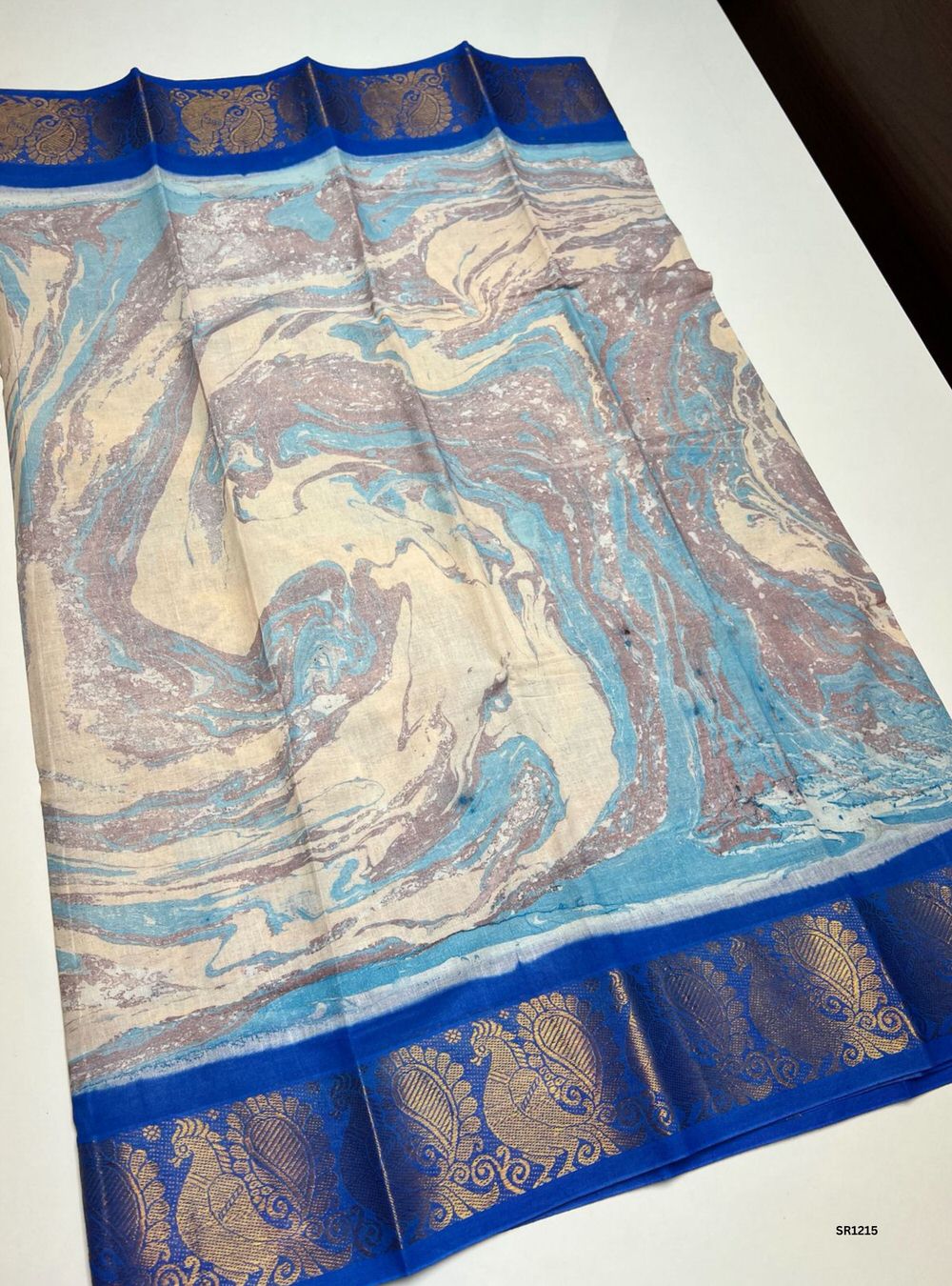 Biscuit & Blue - Marble Print Chungudi Cotton