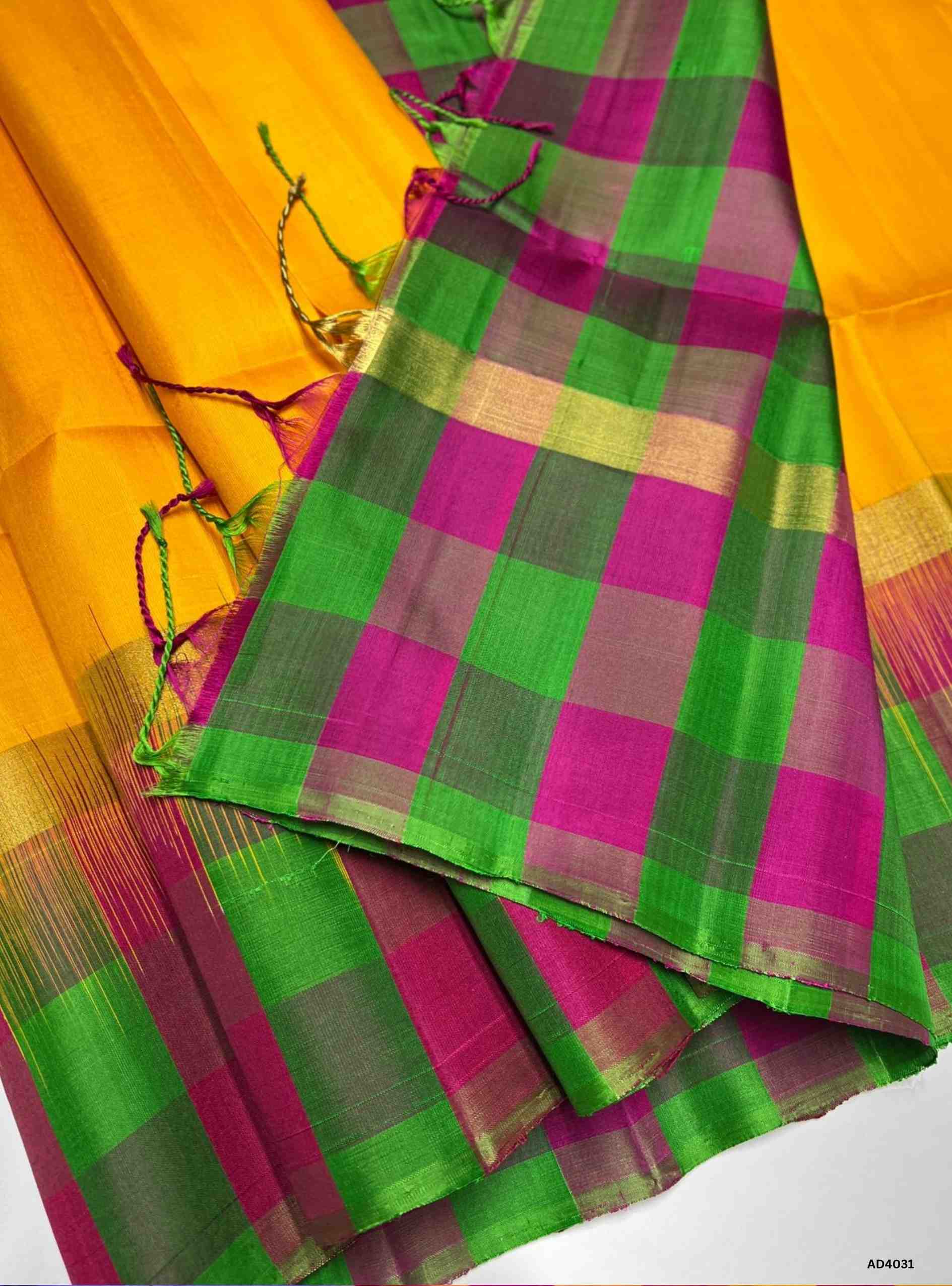 Yellow, Green & Pink - Pazhum Pazhamum Soft Silk Saree