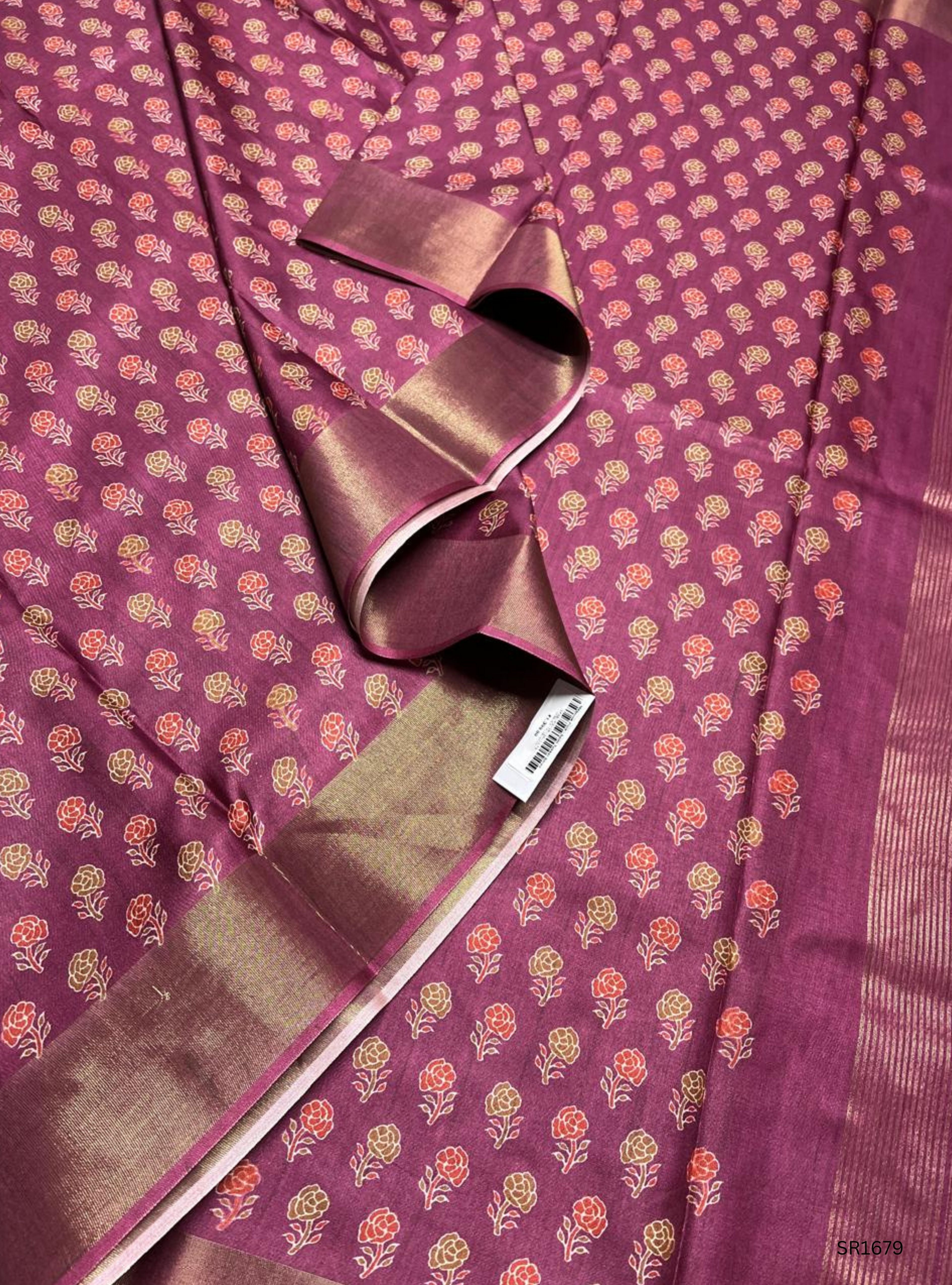 Magenta Pink - Semi Tussar Saree