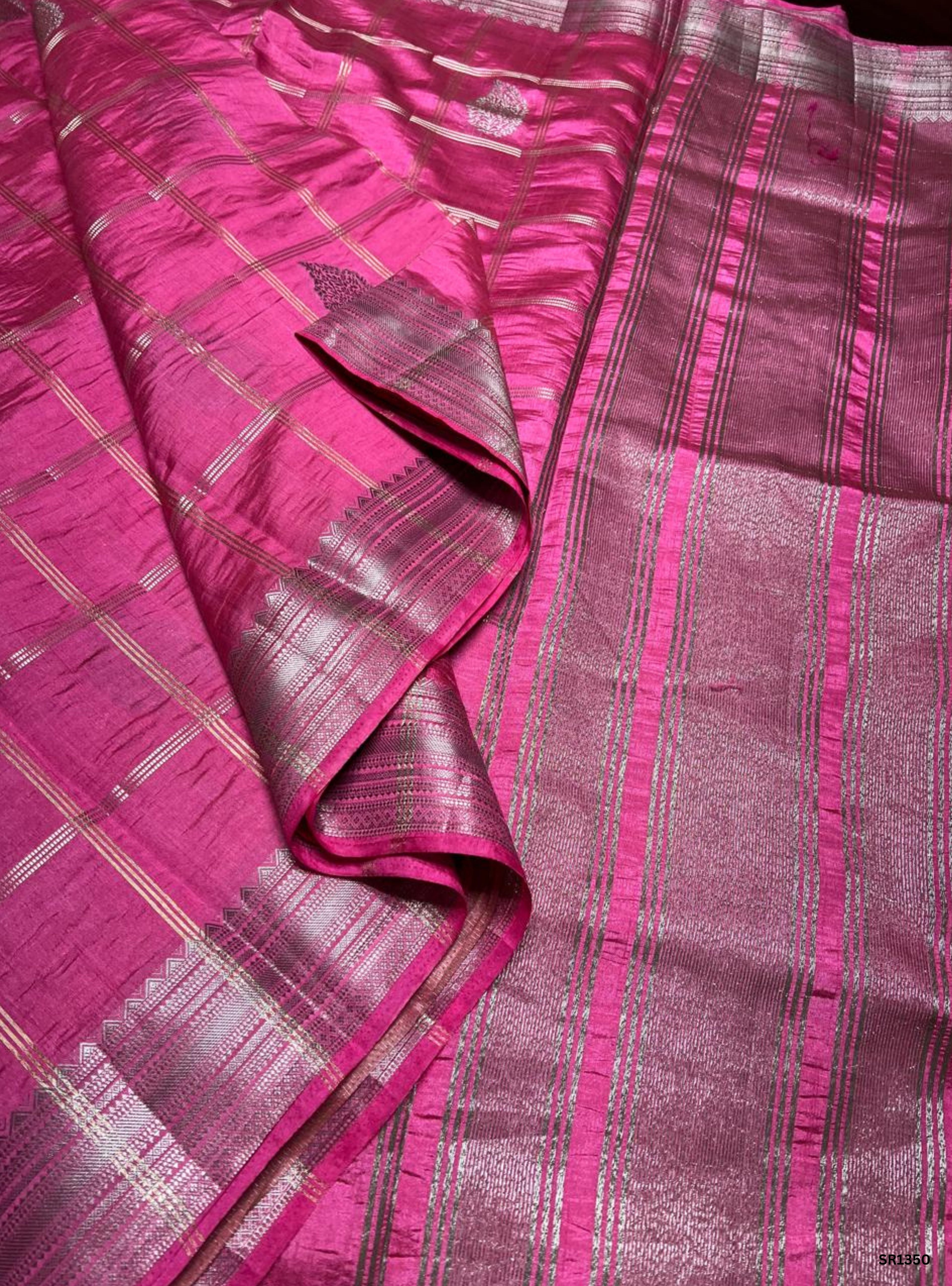 Pink - Semi Tussar Saree