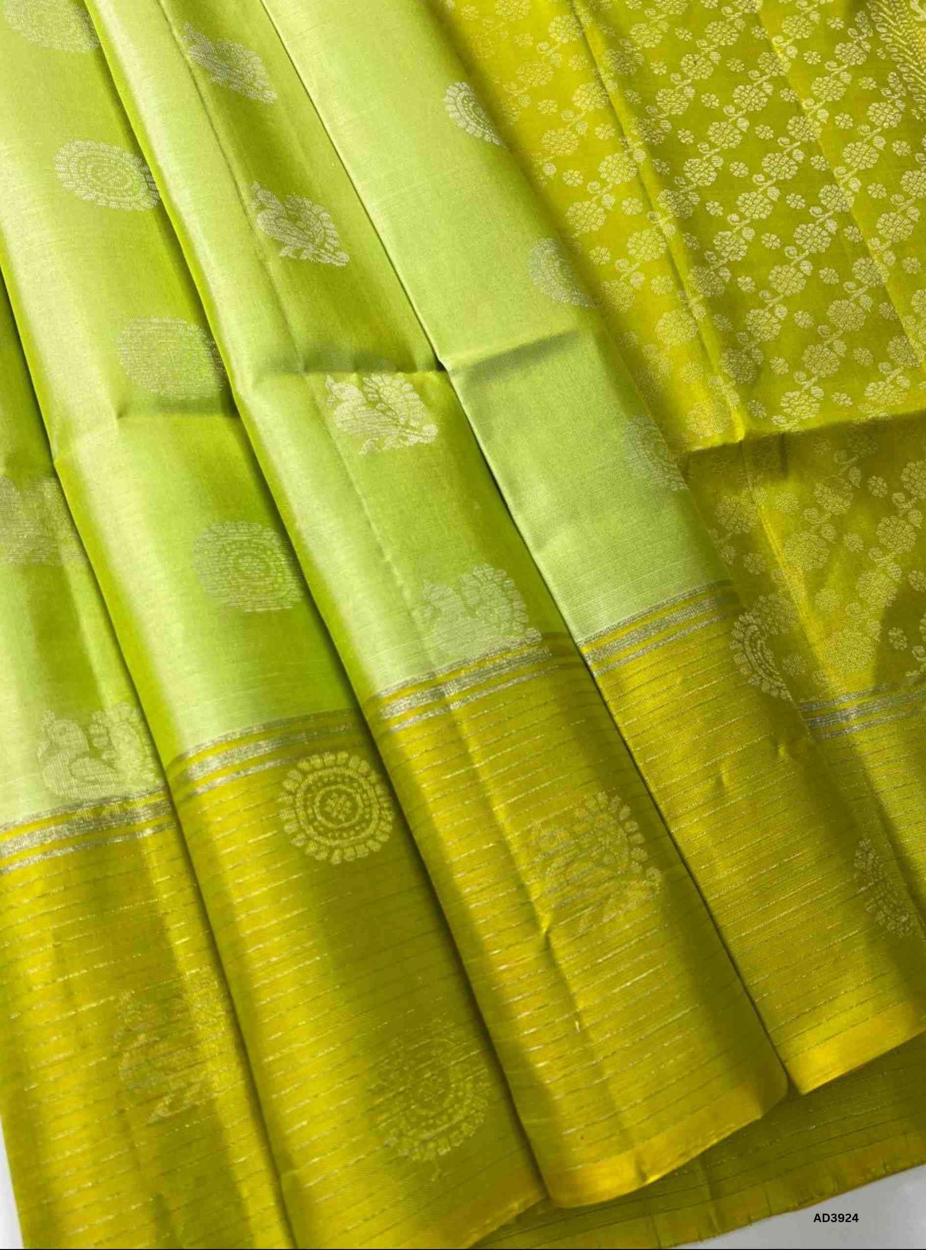 Neon & Lime Yellow - Soft Silk Saree