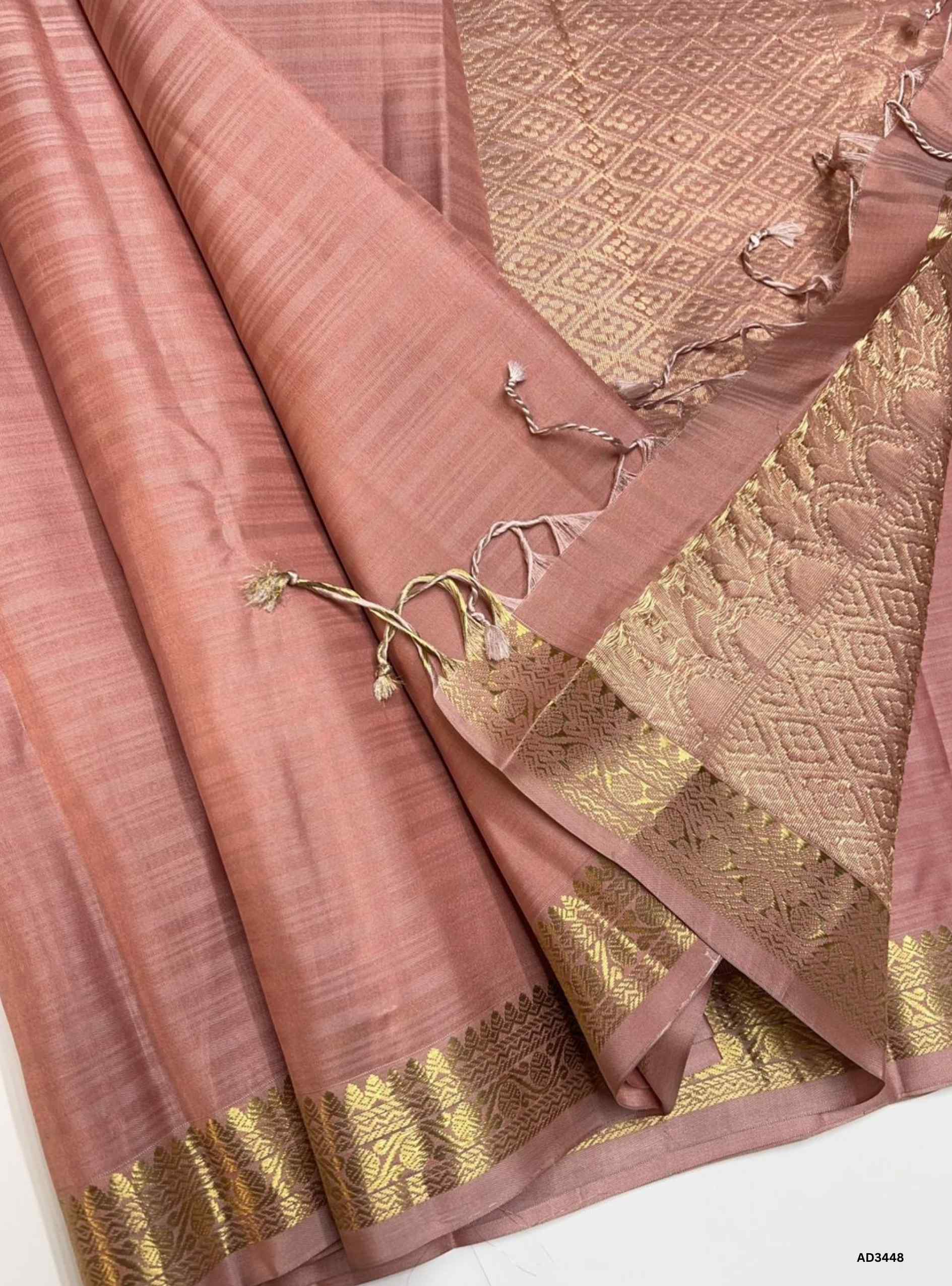 Dusty Peach - Soft Silk Saree