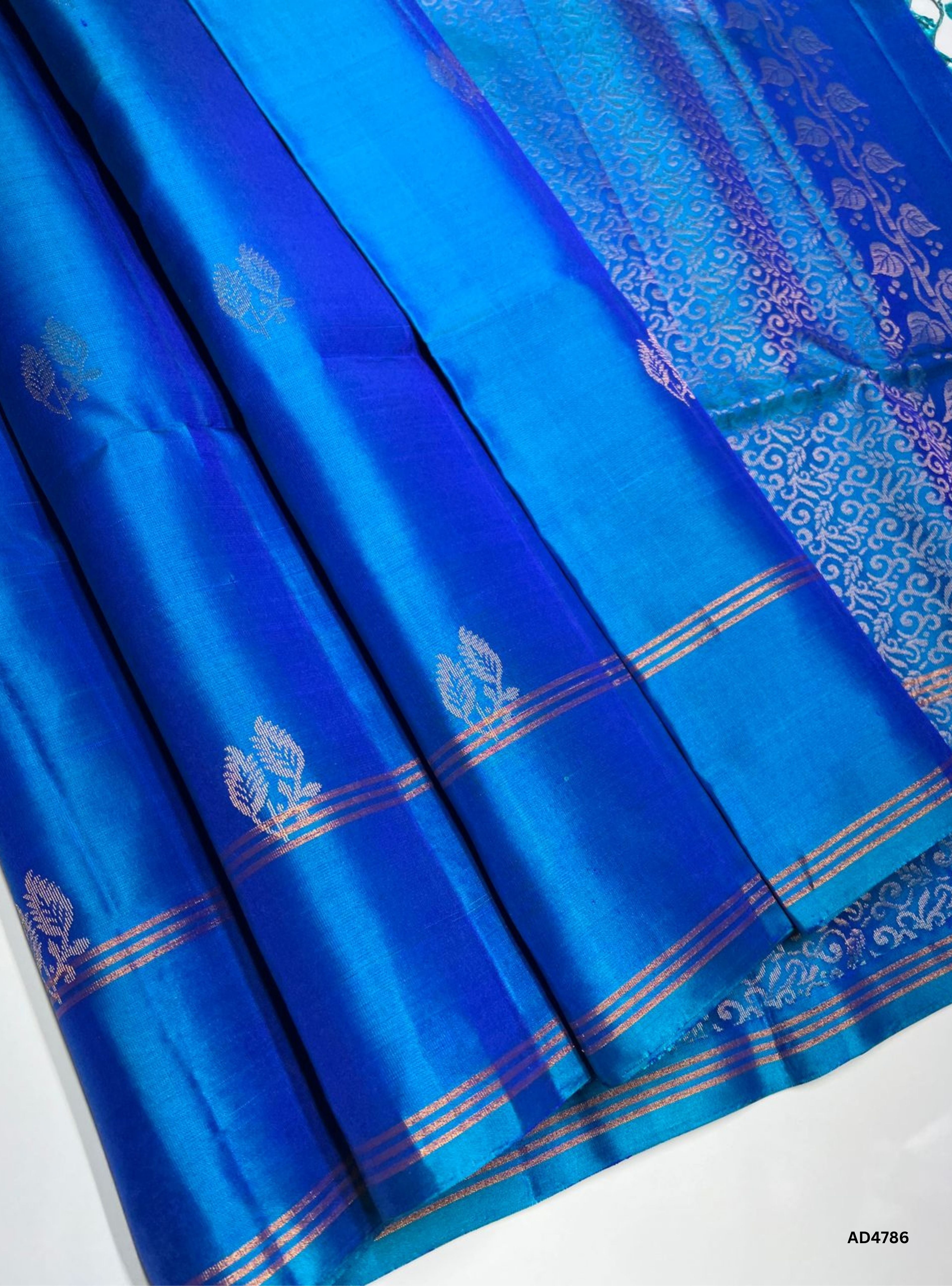 Peacock Blue - Soft Silk Saree