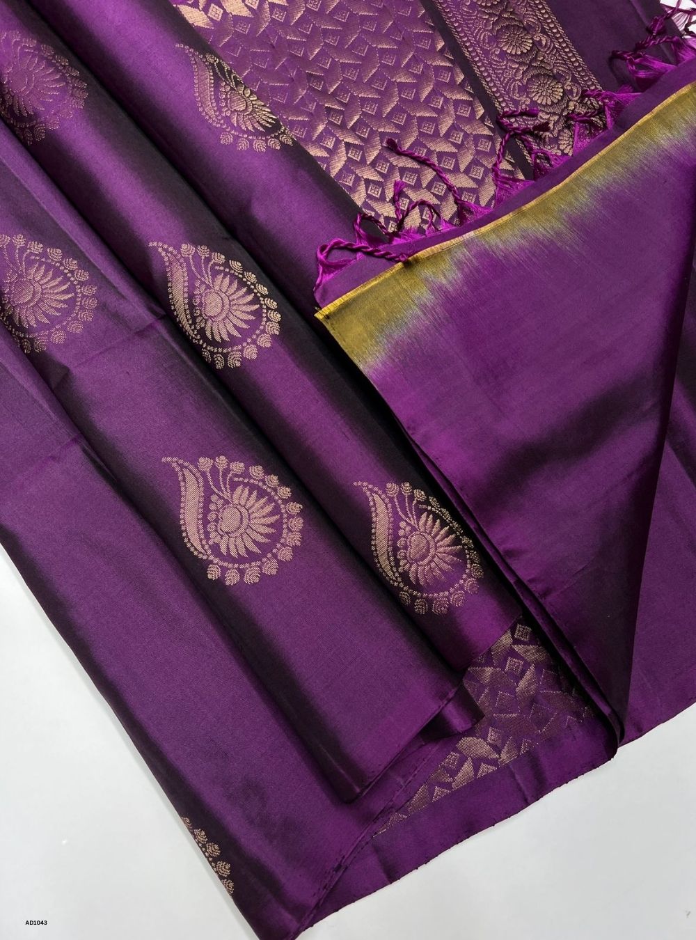 Purple - Soft Silk Saree
