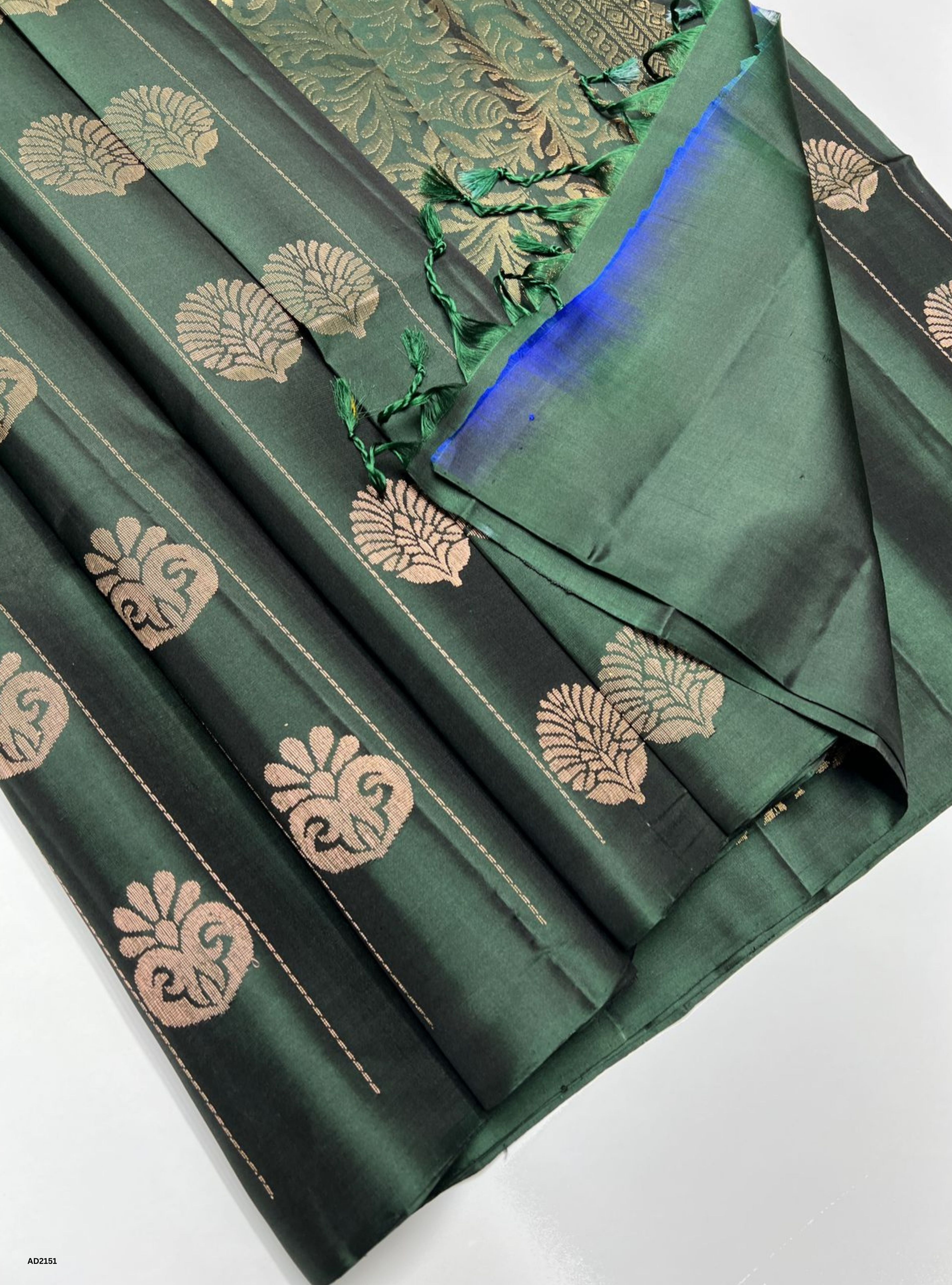 Dark Green - Soft Silk Saree