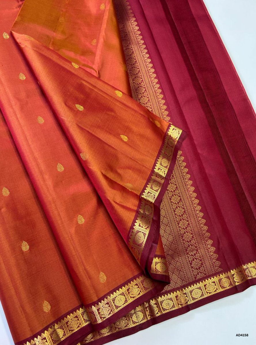 AD4158 Brownie & Maroon - Soft Silk Saree