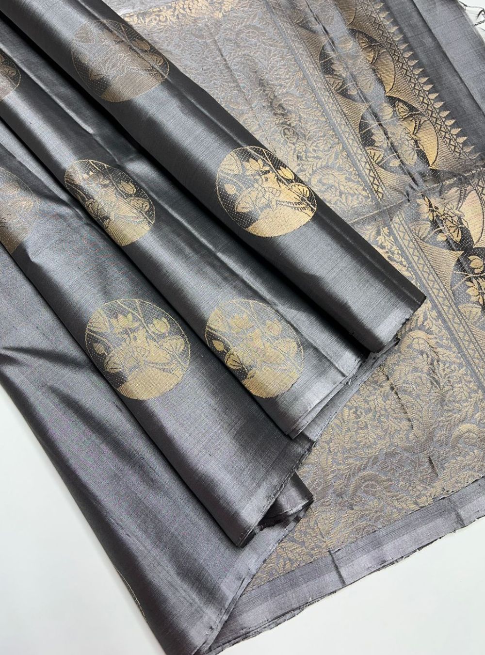 Grey - Soft Silk Saree