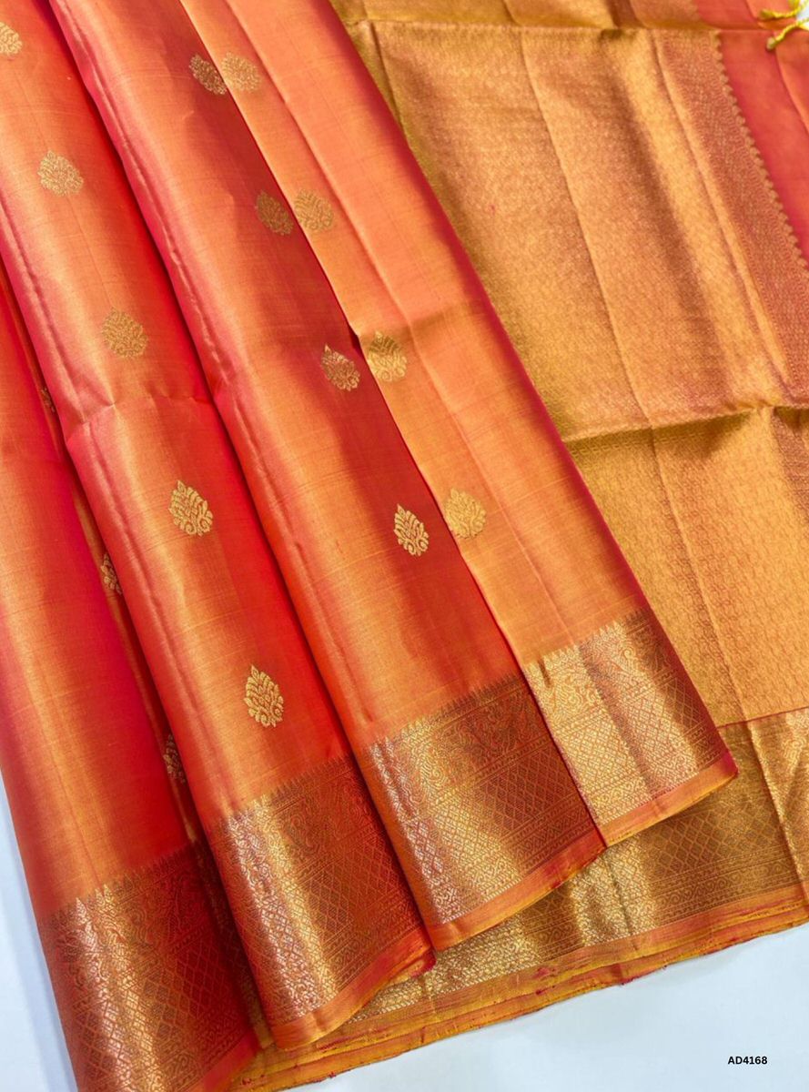 Pumpkin - Kanchi Border Soft Silk Saree