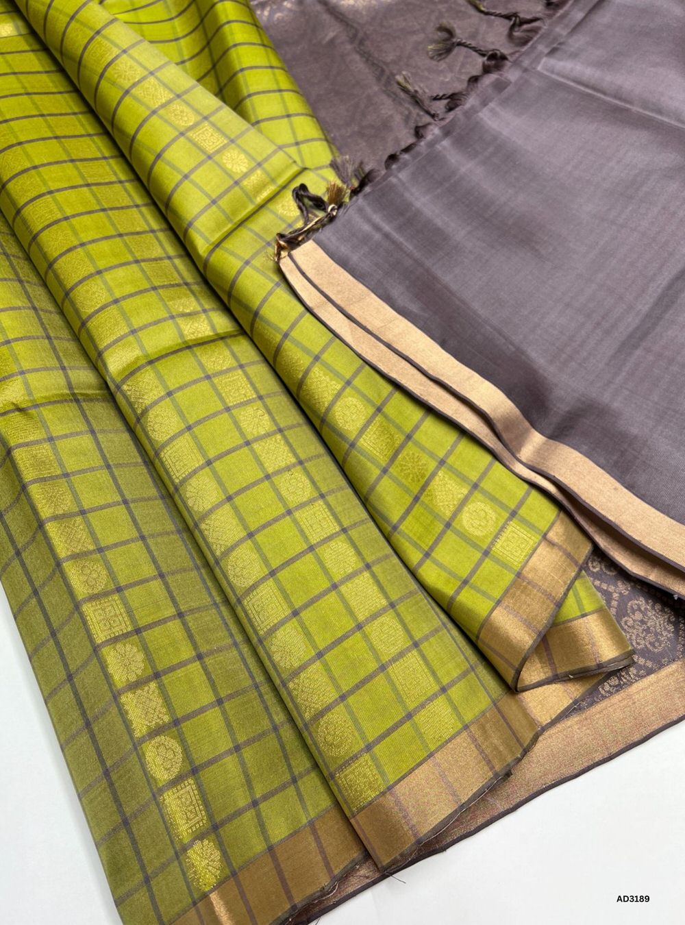 Green & Grey - Soft Silk Saree