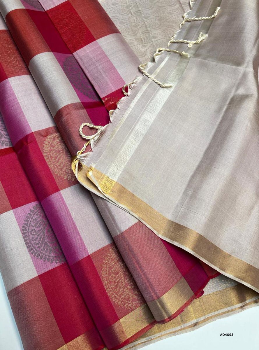 Cream & Pink - Palum Pazhamum Soft Silk Saree