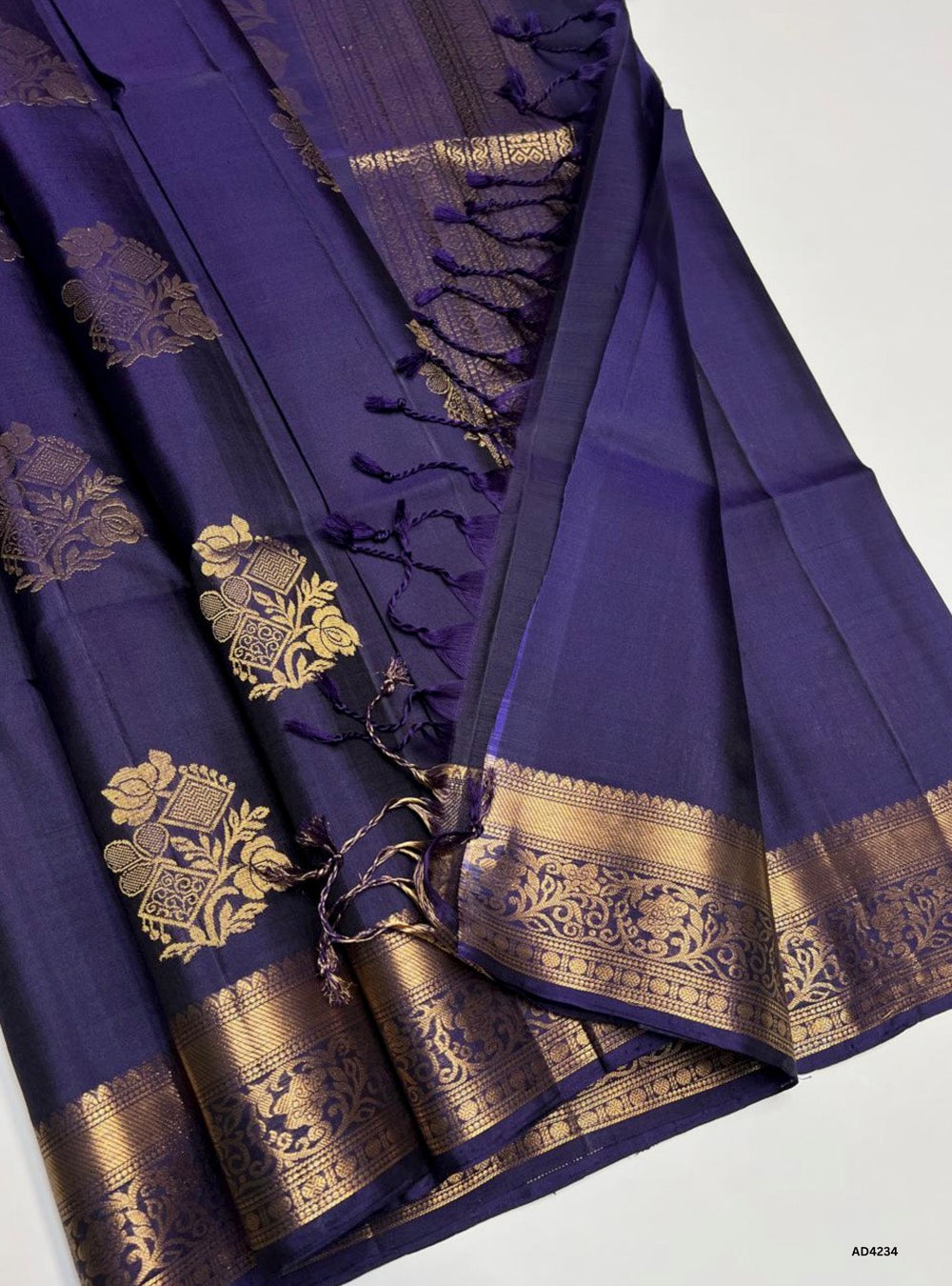 Deep Blue - Kanchi Border Soft Silk Saree