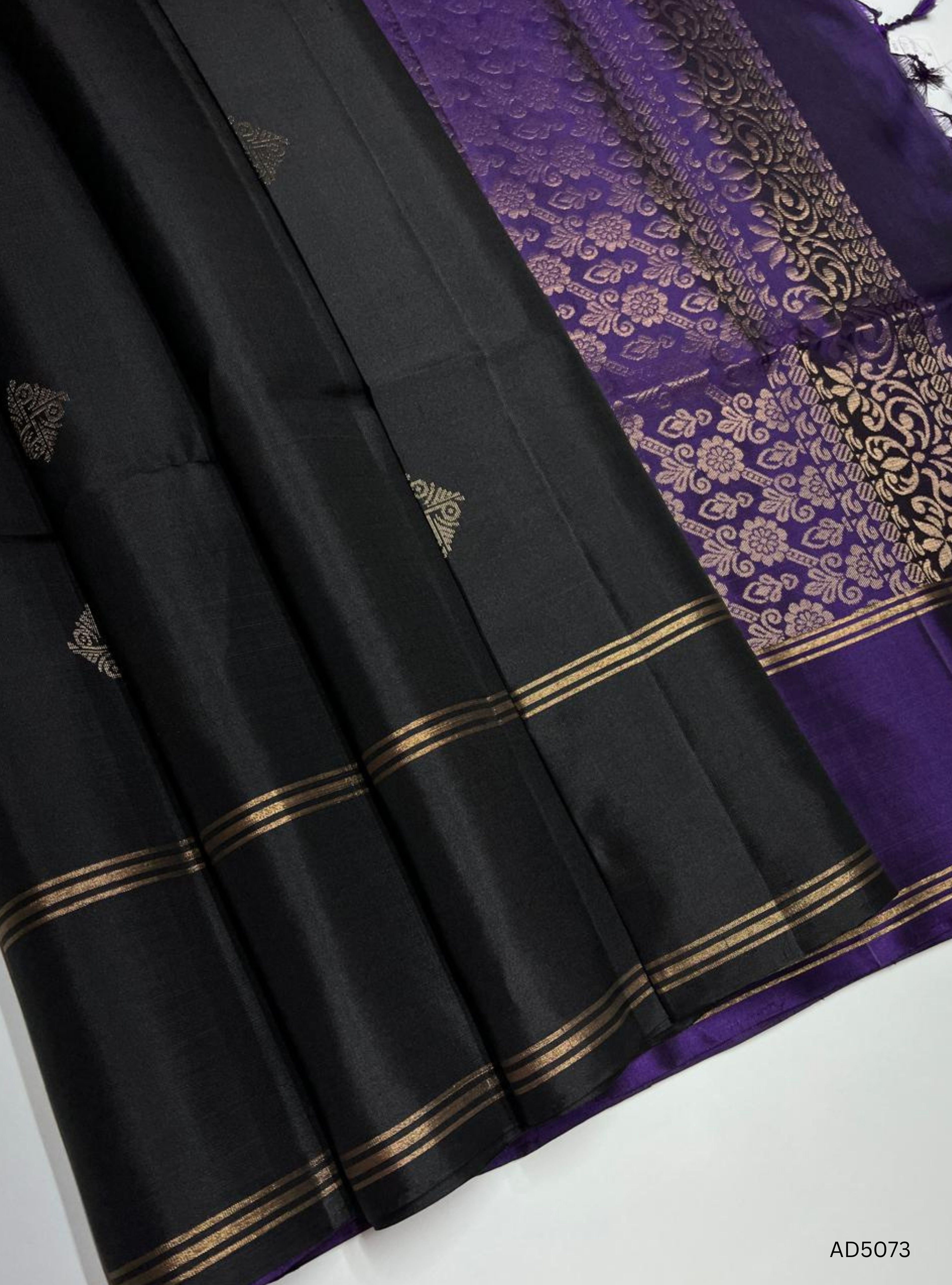 Black & Purple - Soft Silk Saree
