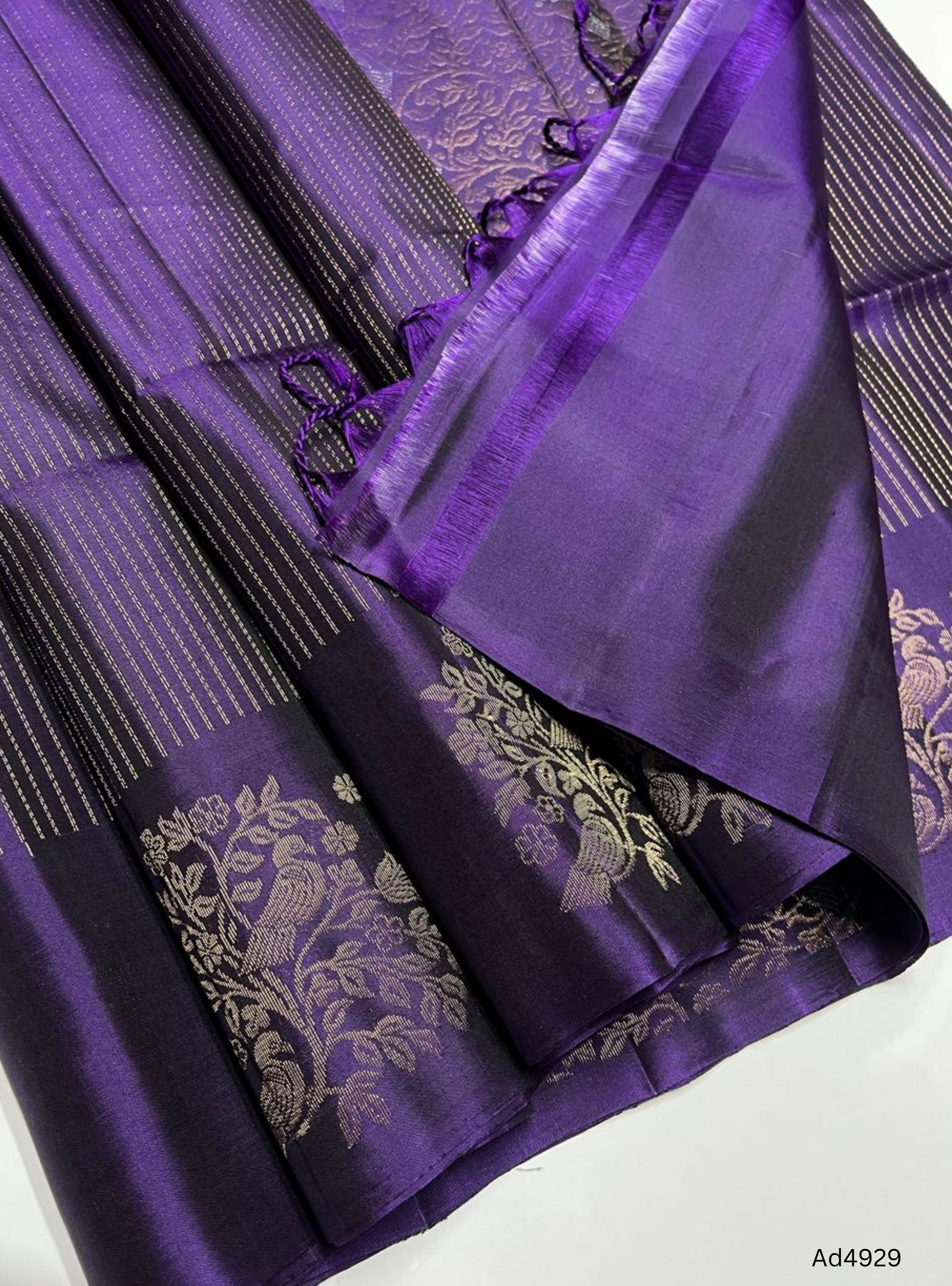 Purple - Vairaoosi Fancy Border Soft Silk Saree