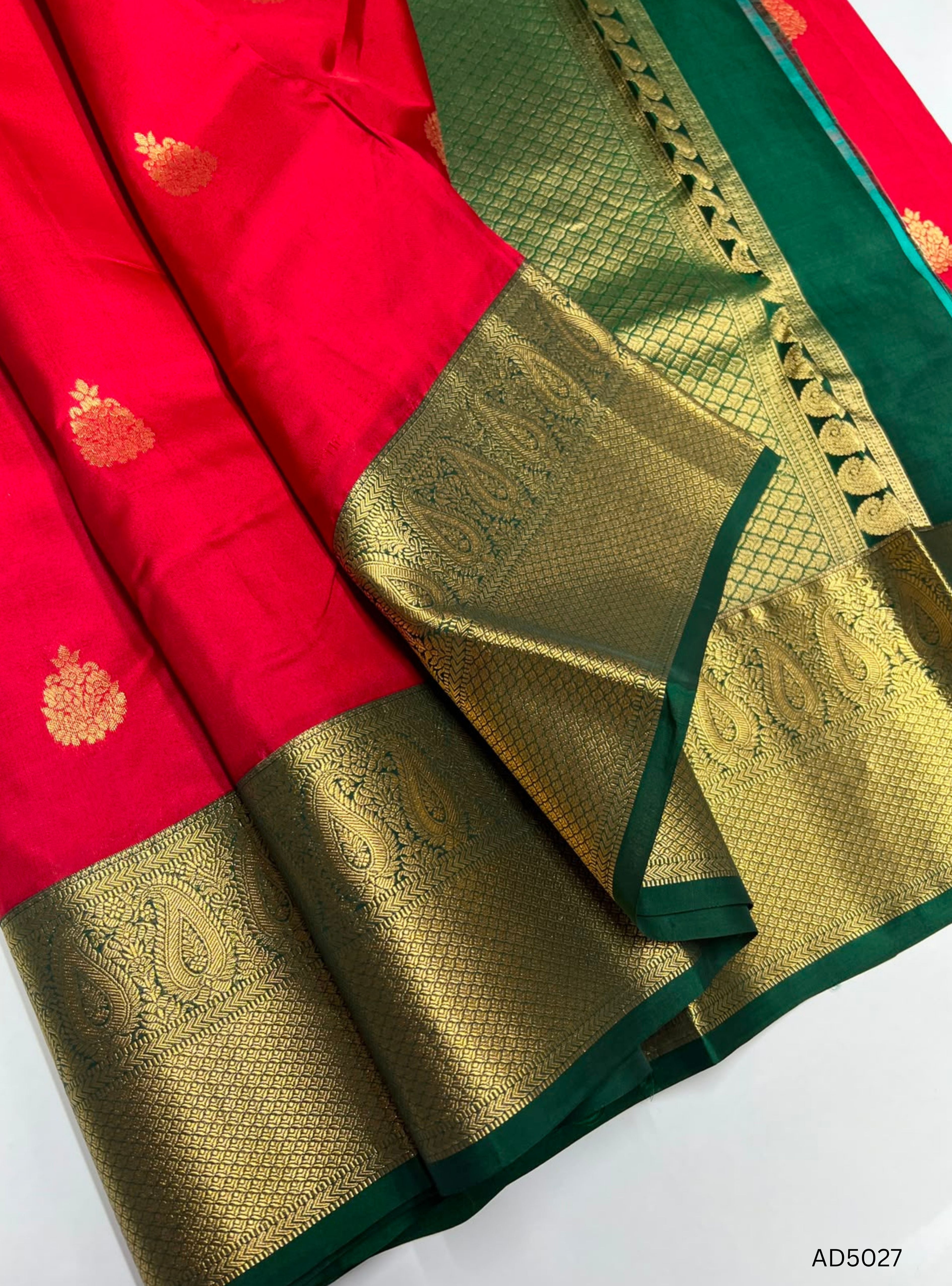 Red & Green - Kotanchji Soft Silk Saree