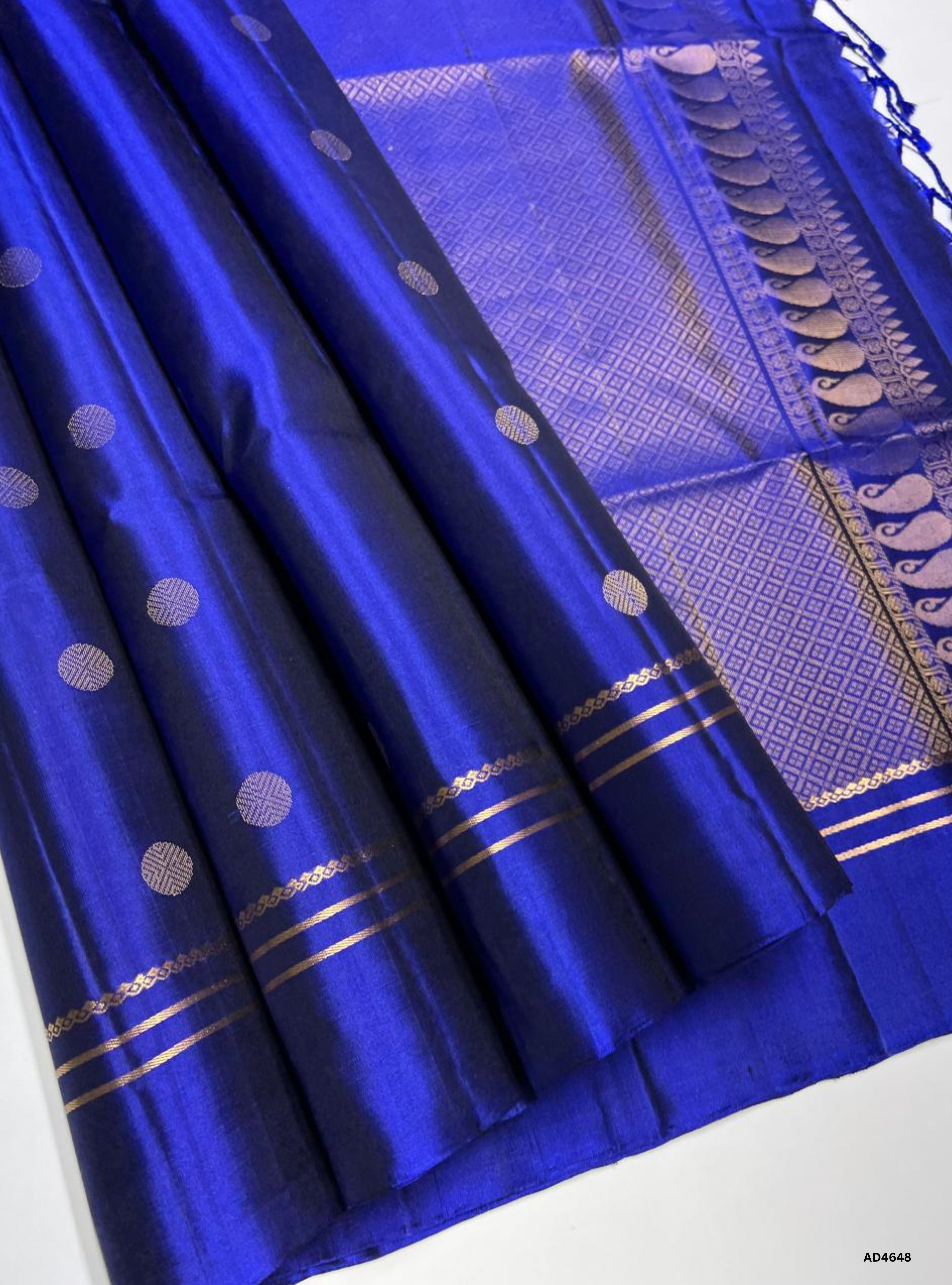 Blue - Kanchi Border Soft Silk Saree